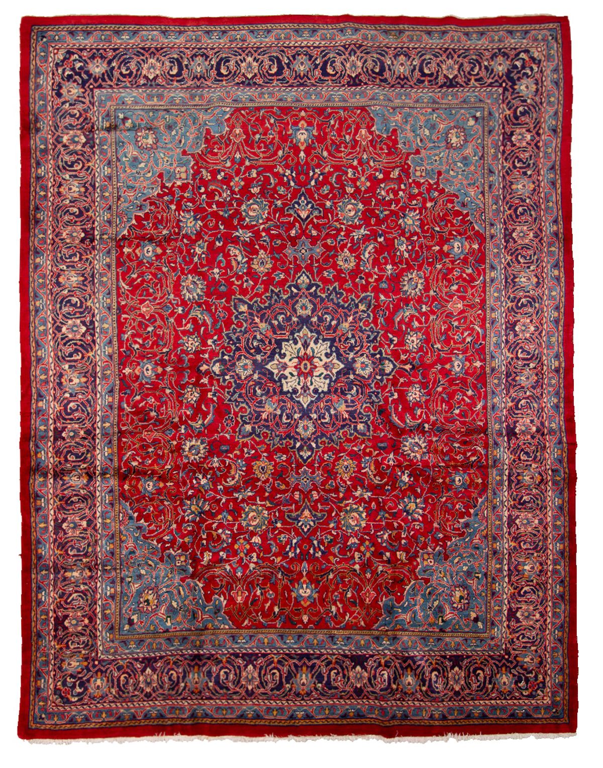 Hand-knotted Mahal  Wool Rug 9'10" x 12'11" Size: 9'10" x 12'11"  