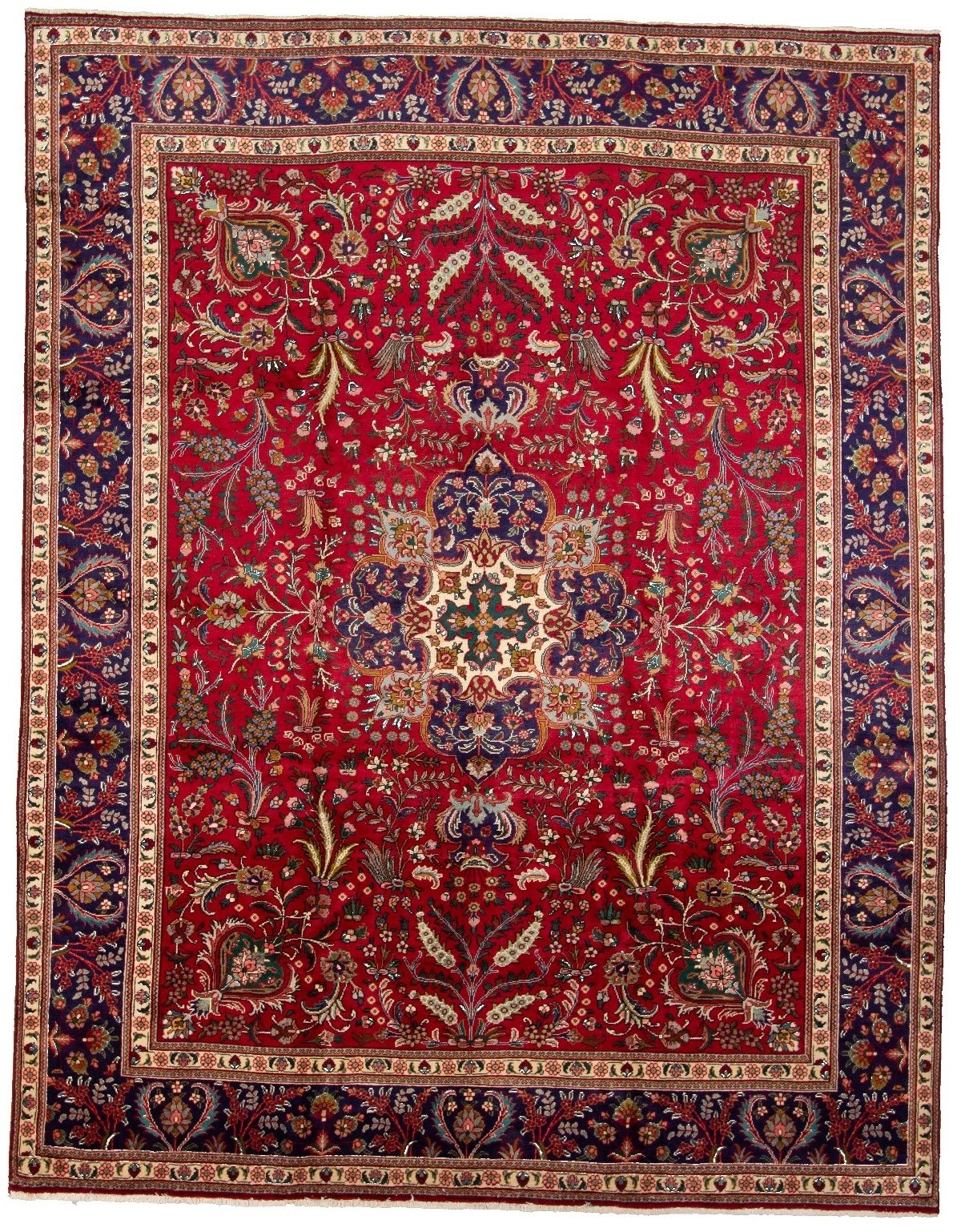 Hand-knotted Tabriz  Wool Rug 10'2" x 13'0" Size: 10'2" x 13'0"  