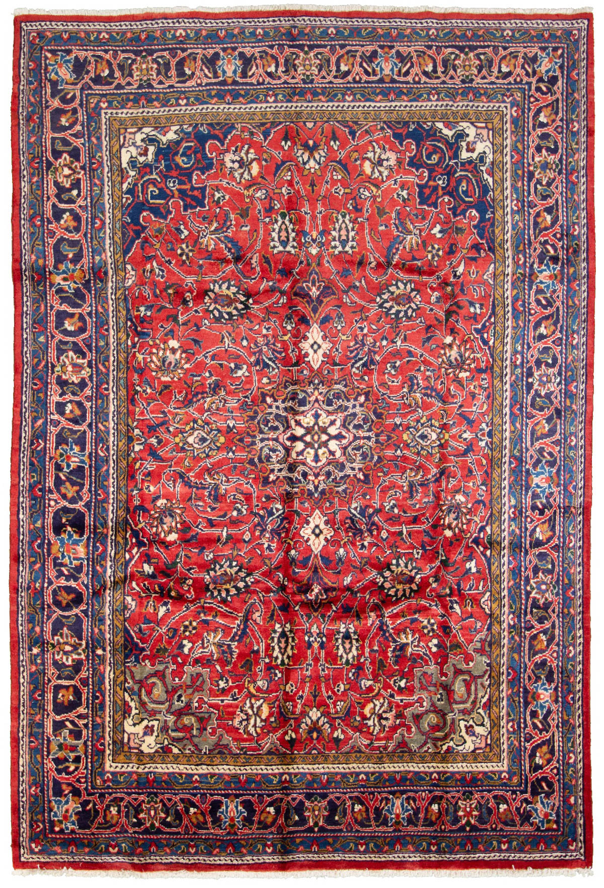 Hand-knotted Arak  Wool Rug 7'3" x 10'7" Size: 7'3" x 10'7"  