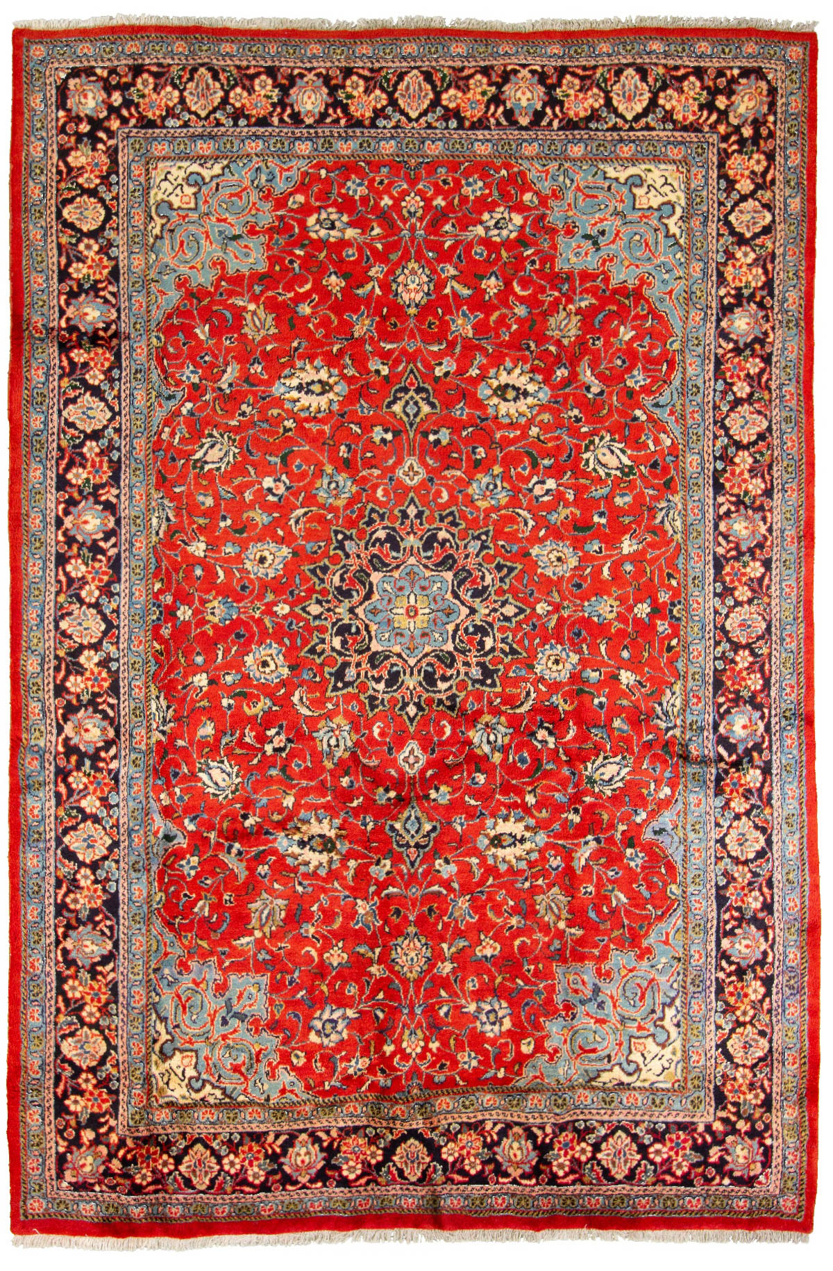 Hand-knotted Mahal  Wool Rug 6'11" x 10'4" Size: 6'11" x 10'4"  