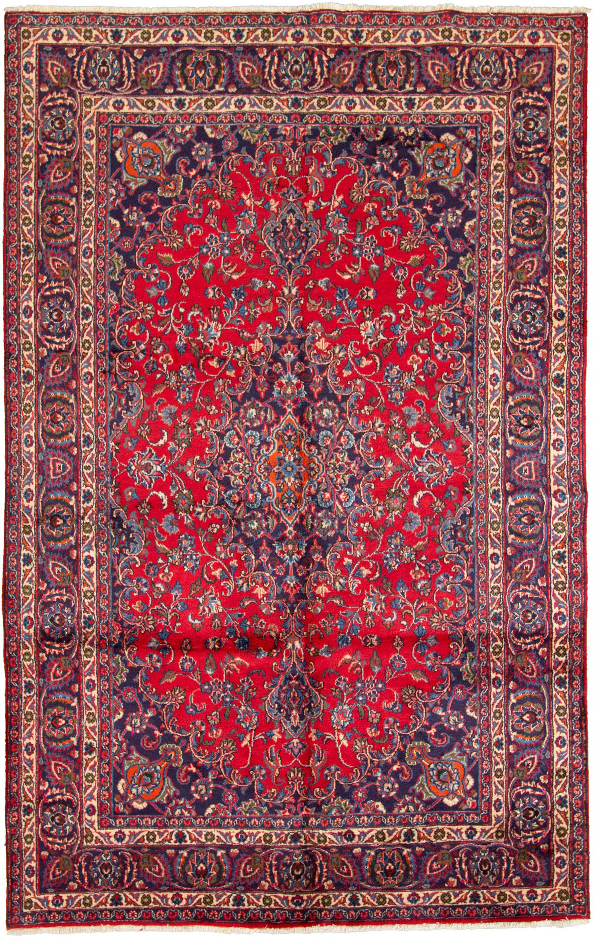 Hand-knotted Mashad  Wool Rug 6'4" x 10'0" Size: 6'4" x 10'0"  
