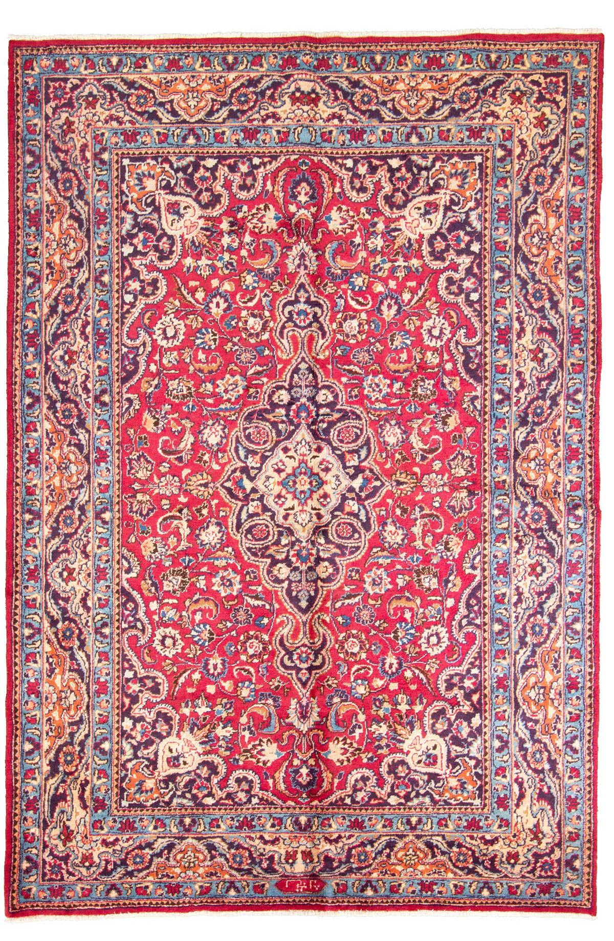 Hand-knotted Mashad  Wool Rug 6'7" x 10'0" Size: 6'7" x 10'0"  