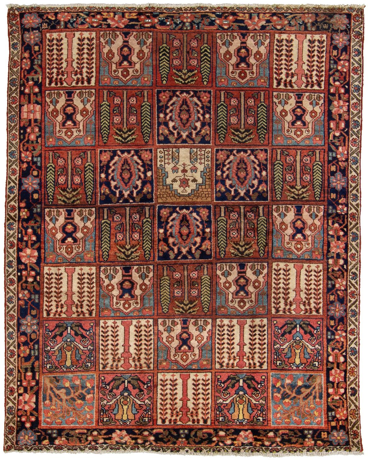 Hand-knotted Bakhtiar  Wool Rug 5'3" x 6'5" Size: 5'3" x 6'5"  