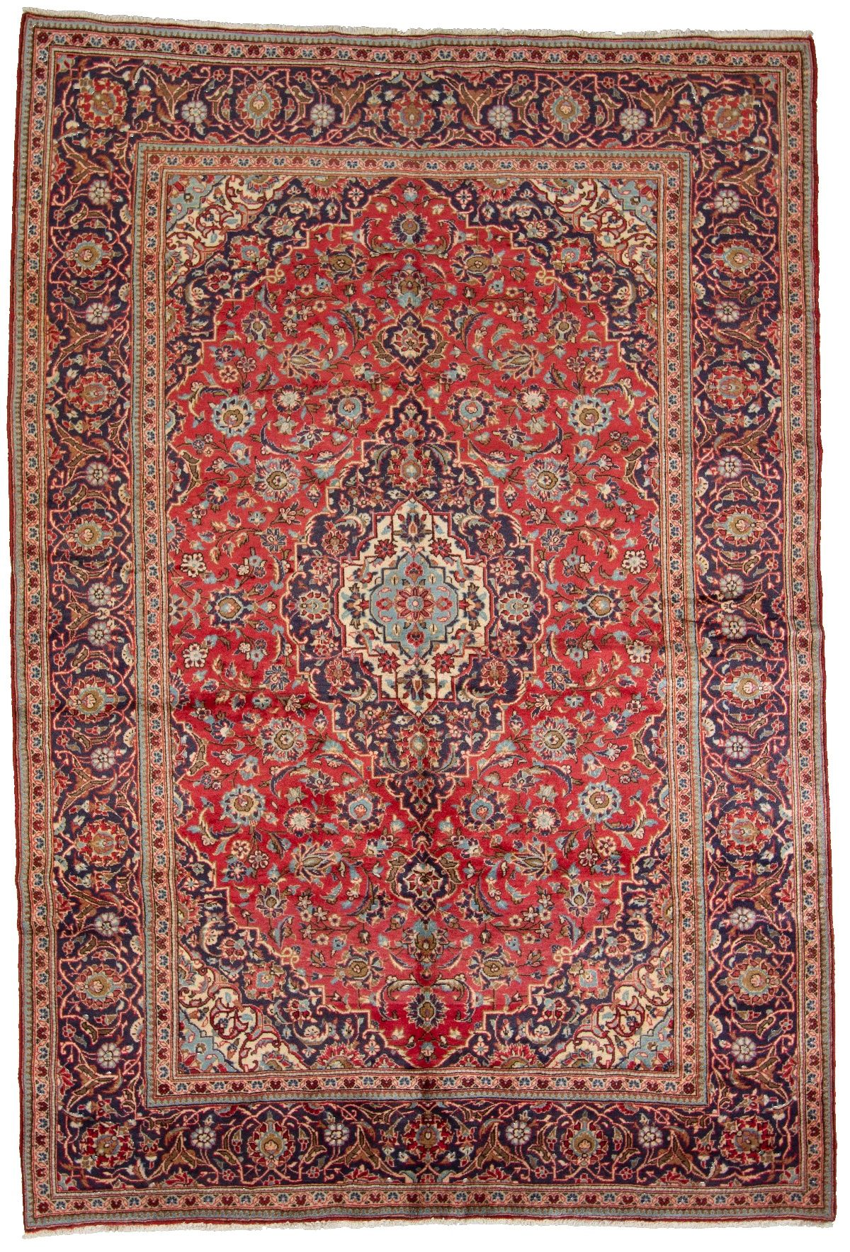 Hand-knotted Kashan  Wool Rug 6'4" x 9'5" Size: 6'4" x 9'5"  