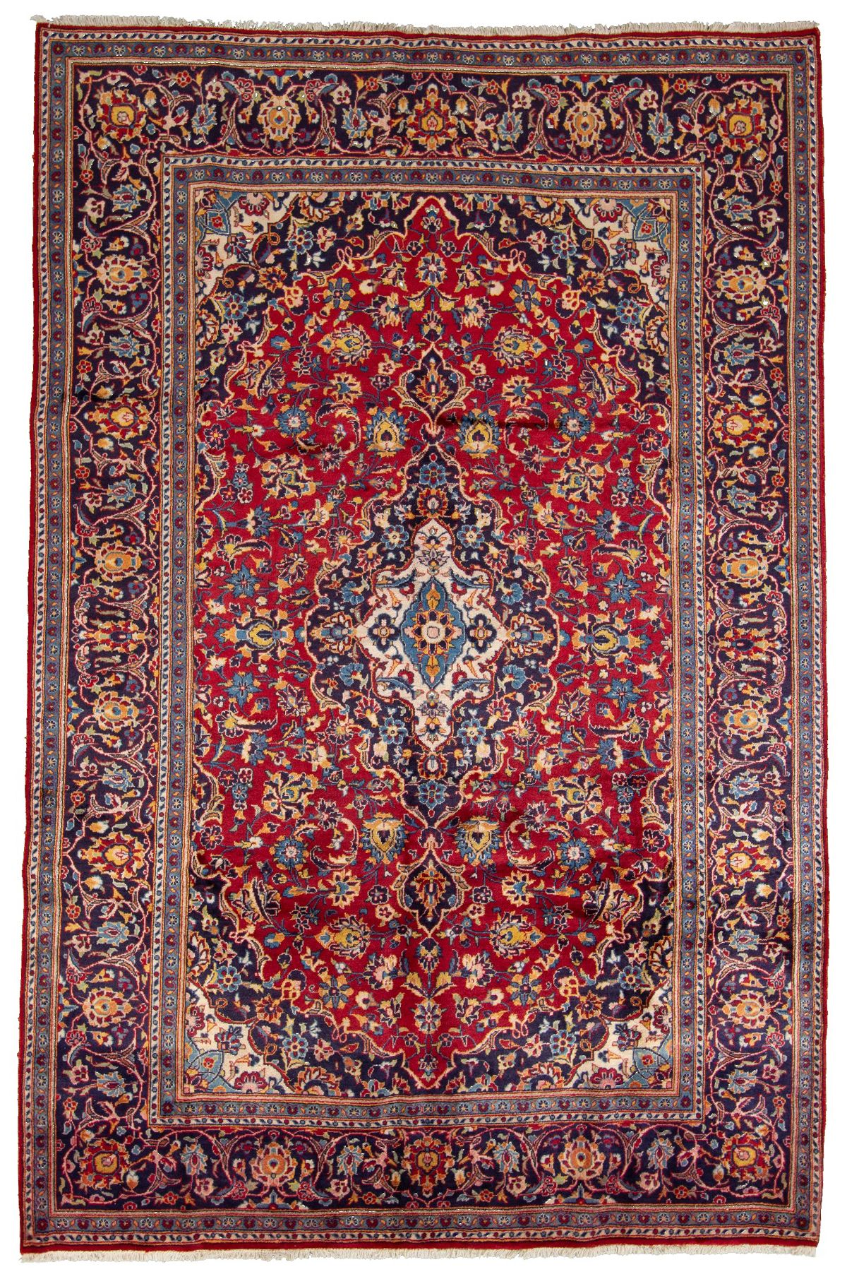 Hand-knotted Kashan  Wool Rug 6'6" x 9'10" Size: 6'6" x 9'10"  