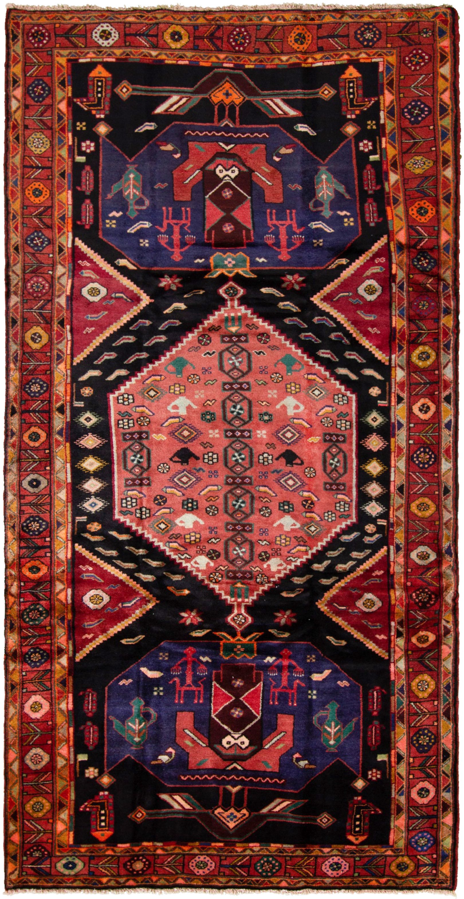 Hand-knotted Hamadan  Wool Rug 4'11" x 9'10" Size: 4'11" x 9'11"  
