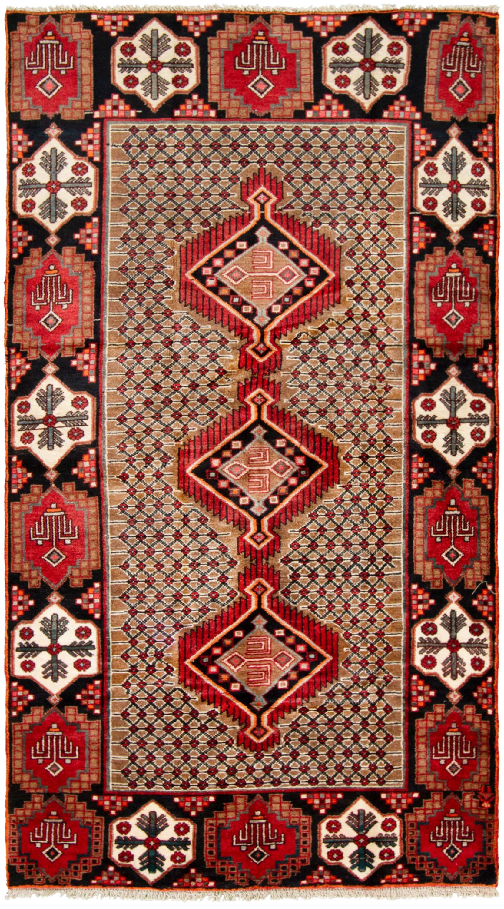 Hand-knotted Hamadan  Wool Rug 4'5" x 8'0" Size: 4'5" x 8'0"  