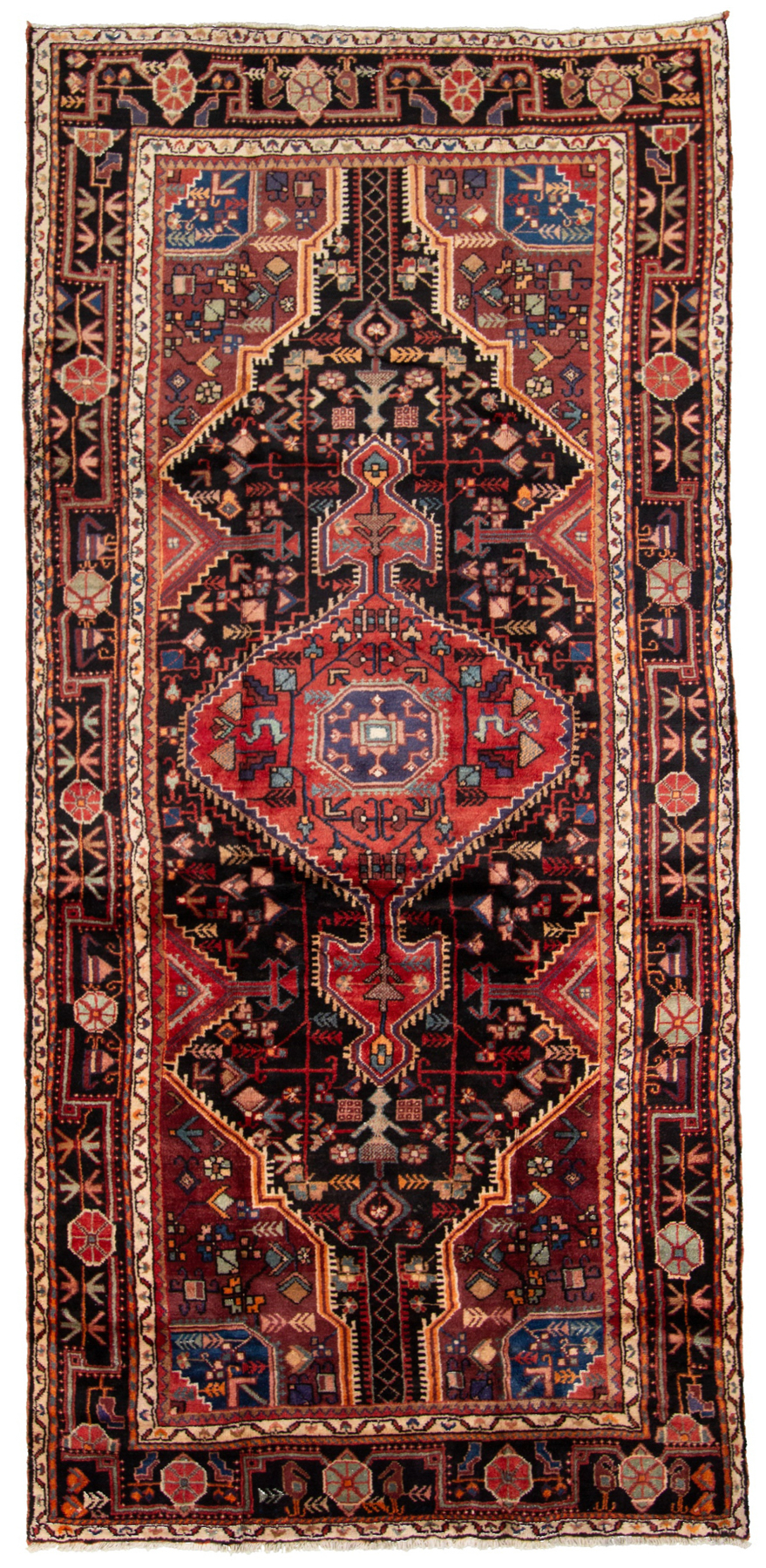 Hand-knotted Hamadan  Wool Rug 5'3" x 11'4" Size: 5'3" x 11'4"  