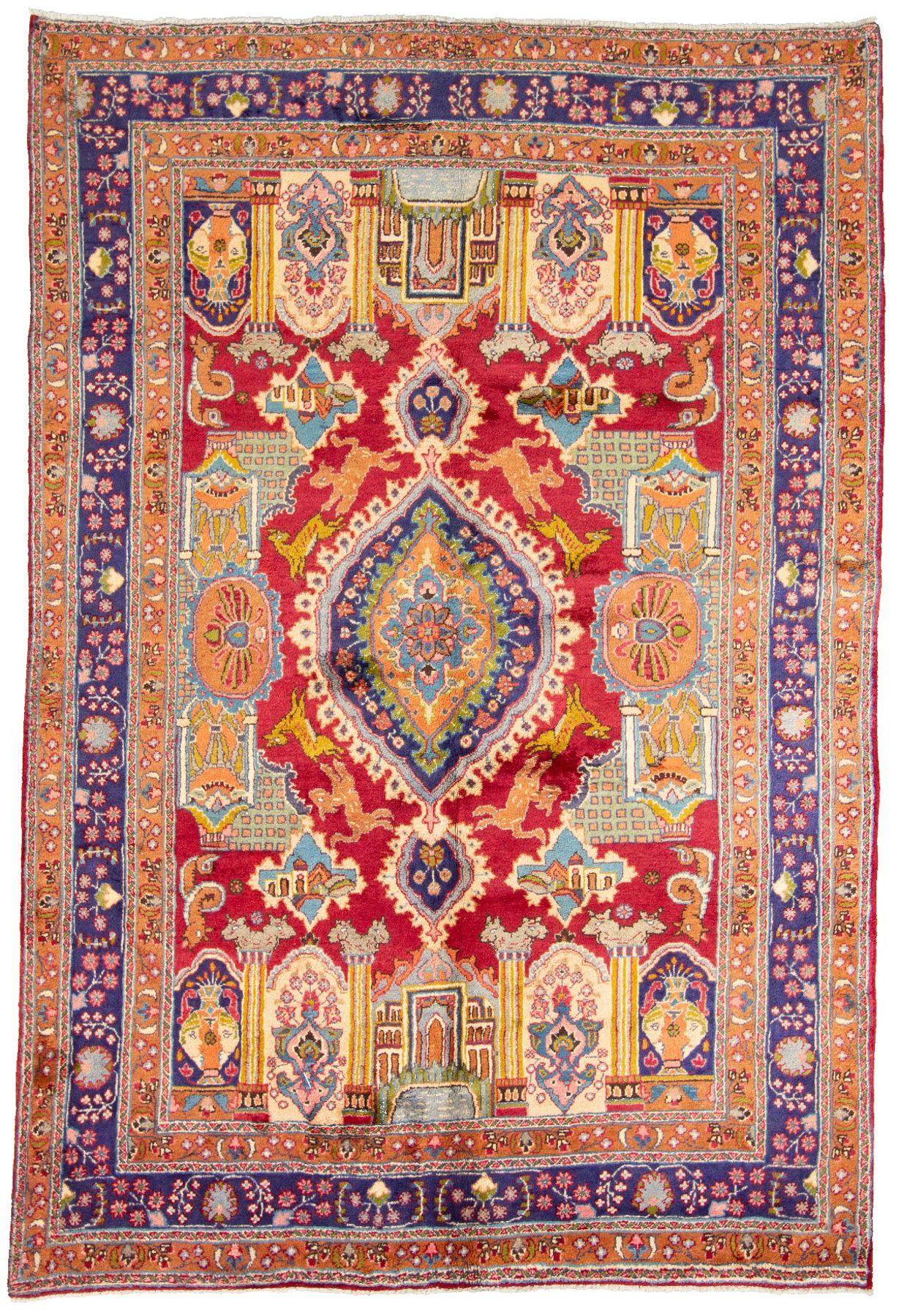 Hand-knotted Sabzevar  Wool Rug 6'5" x 9'7" Size: 6'5" x 9'7"  