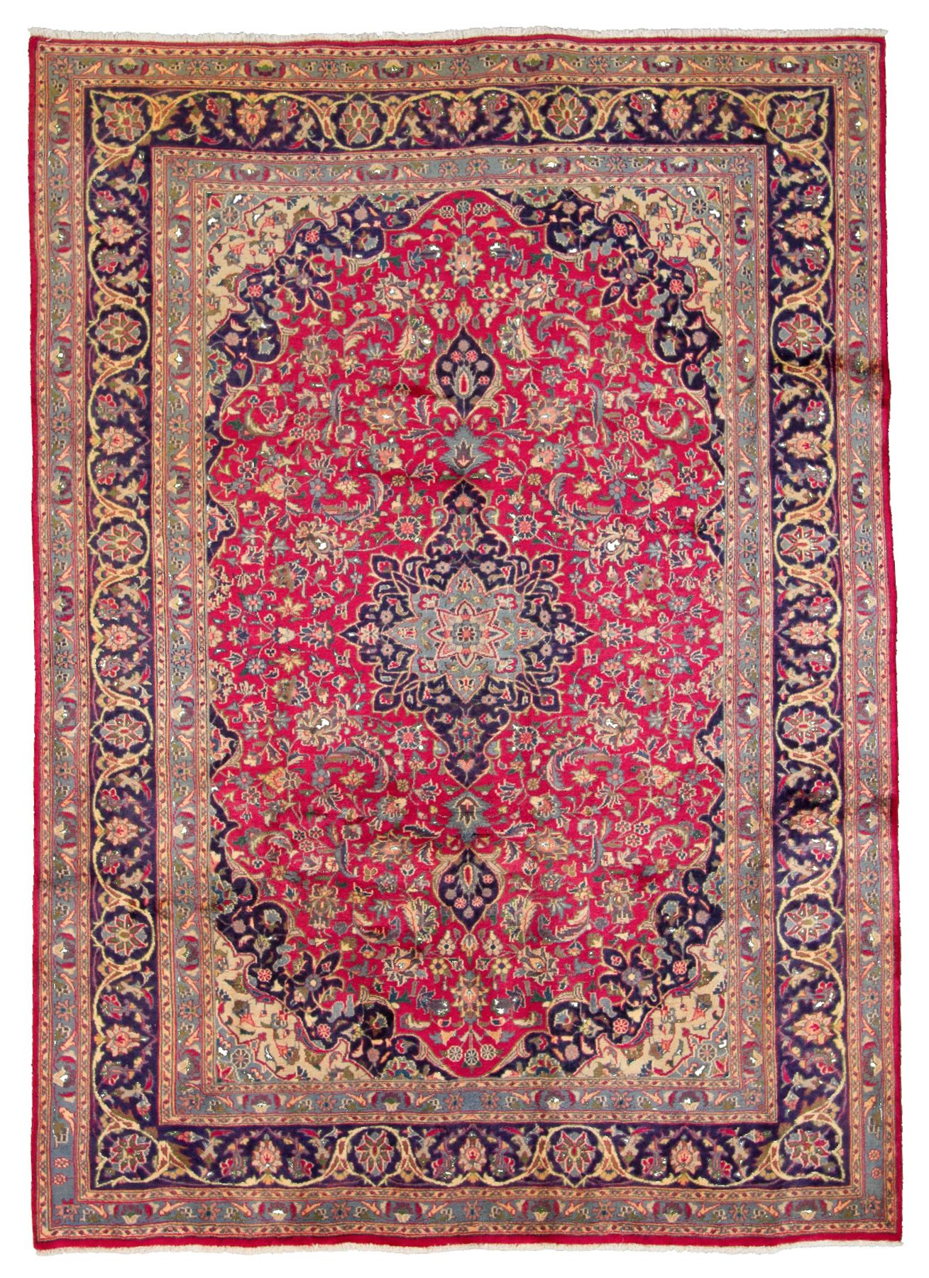 Hand-knotted Kashmar  Wool Rug 6'5" x 9'1" Size: 6'5" x 9'1"  