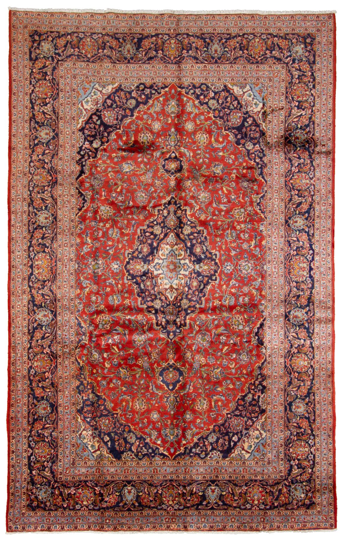 Hand-knotted Kashan  Wool Rug 6'9" x 10'10" Size: 6'9" x 10'10"  