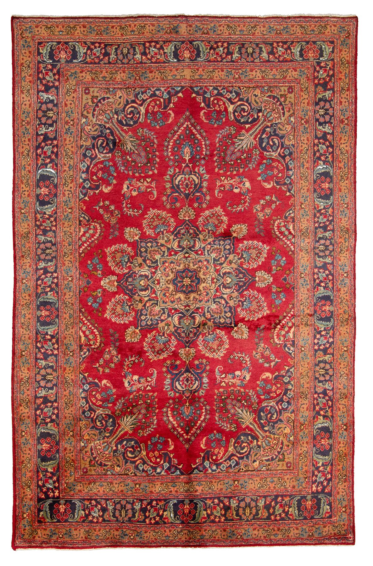 Hand-knotted Mashad  Wool Rug 6'5" x 9'10" Size: 6'5" x 9'10"  