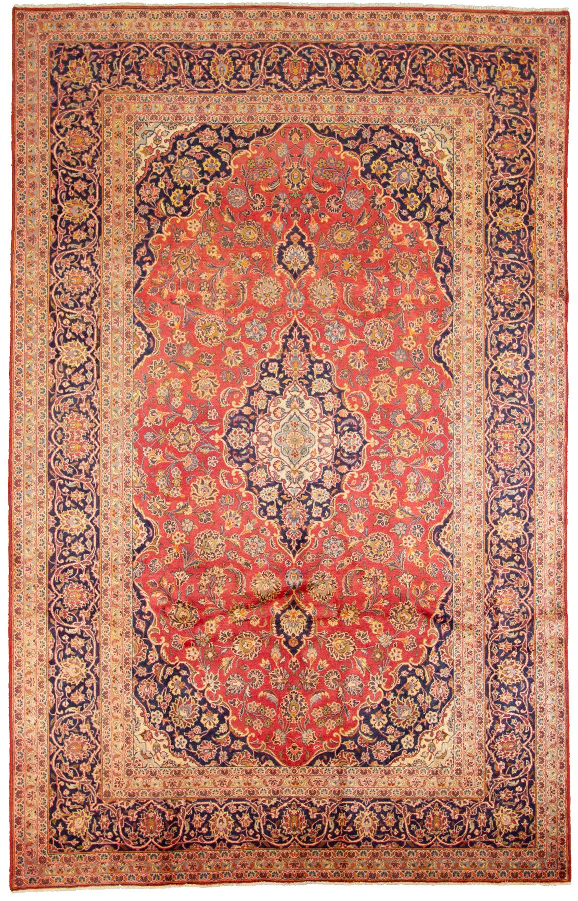 Hand-knotted Kashan  Wool Rug 6'6" x 10'2" Size: 6'6" x 10'2"  