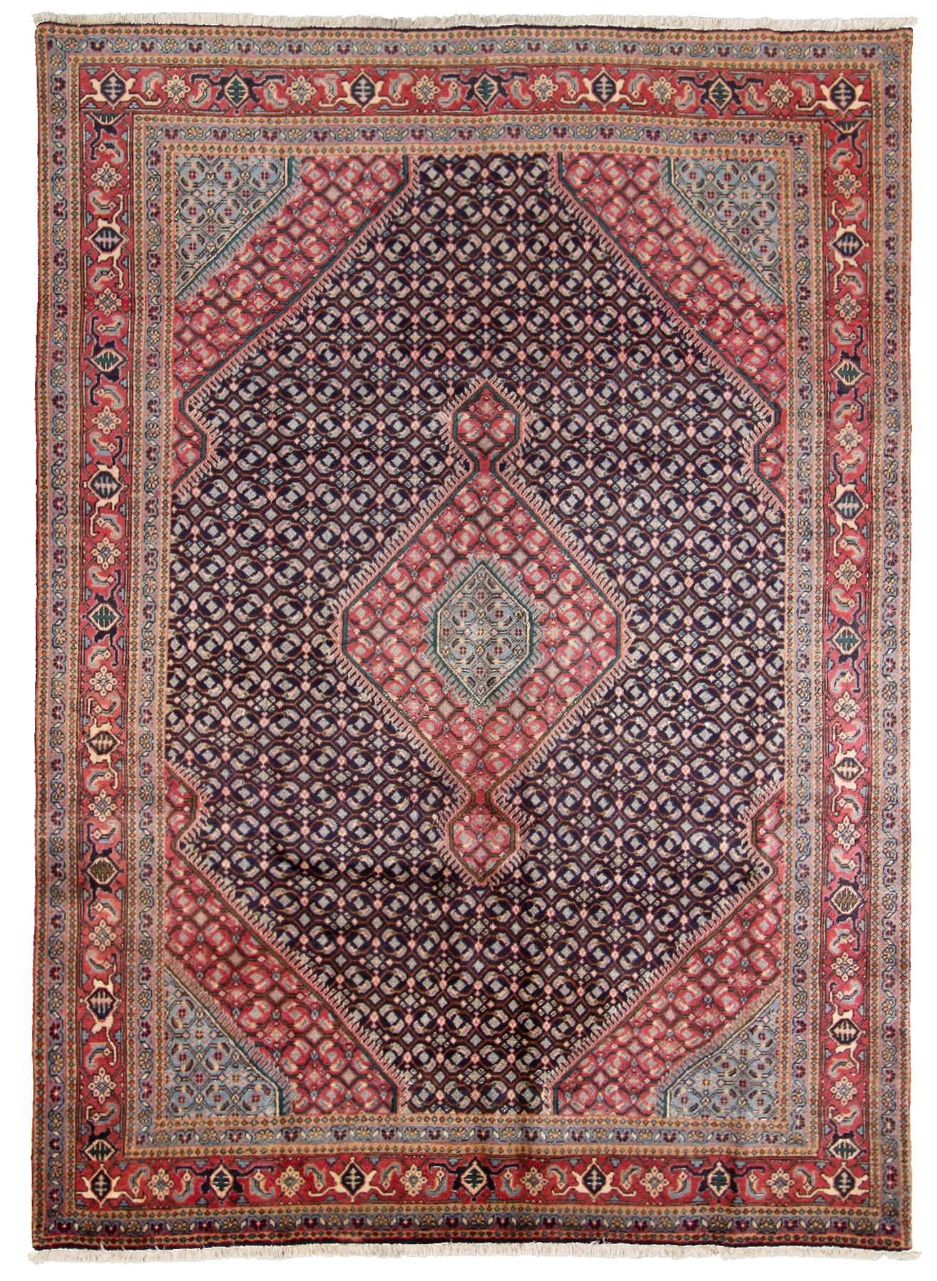Hand-knotted Ardabil  Wool Rug 6'7" x 9'1" Size: 6'7" x 9'1"  