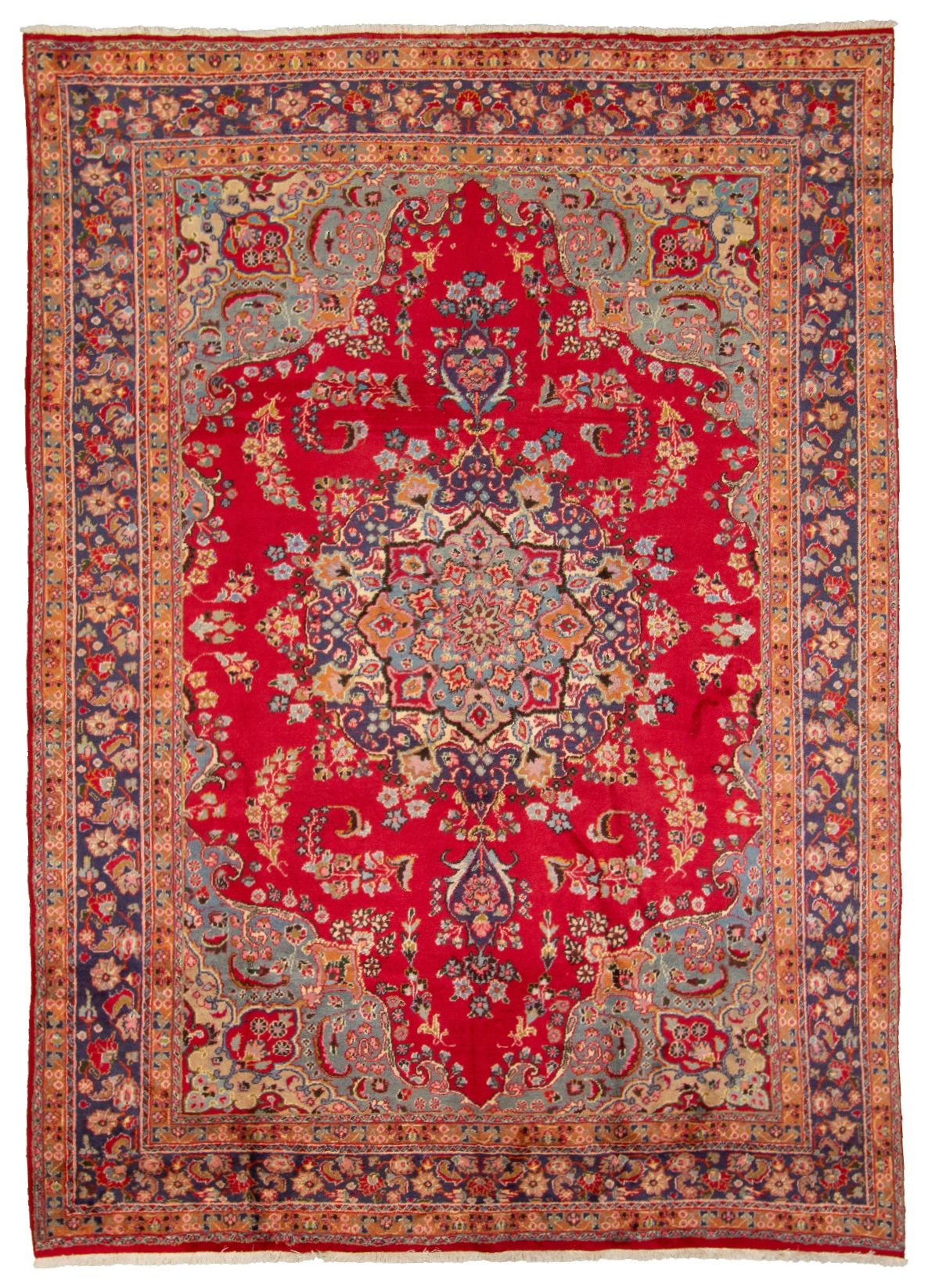 Hand-knotted Sabzevar  Wool Rug 7'5" x 11'3" Size: 7'5" x 11'3"  