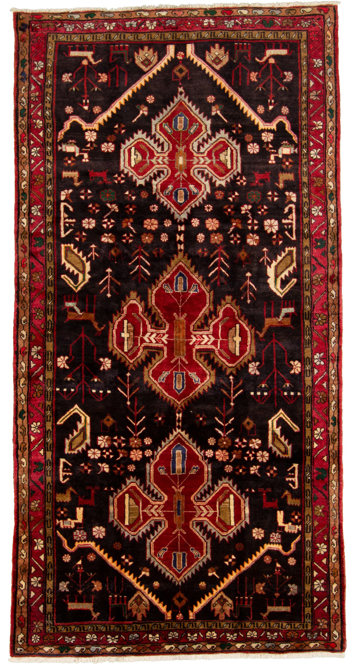 Hand-knotted Ardabil  Wool Rug 5'0" x 9'10" Size: 5'0" x 9'10"  