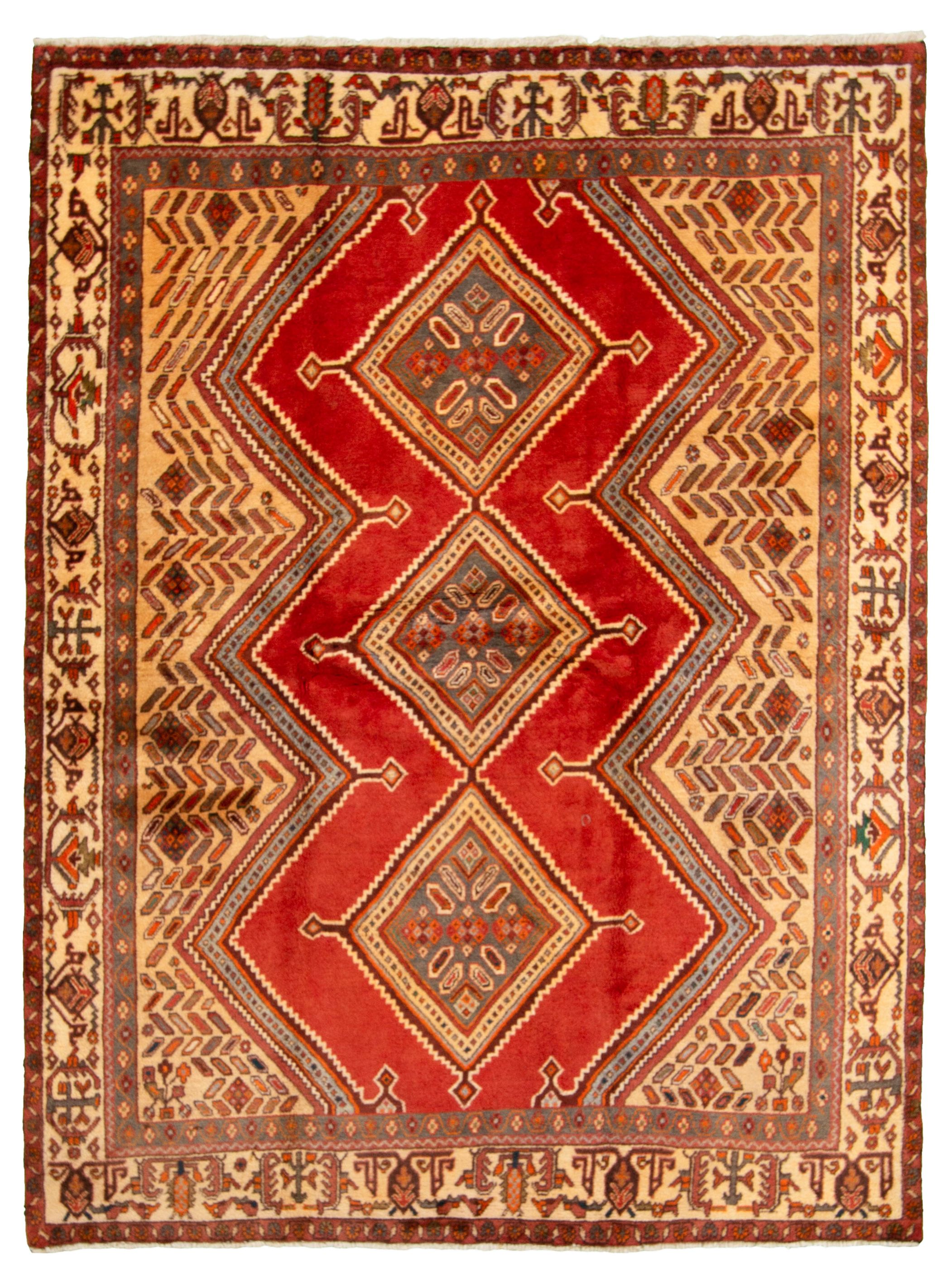 Hand-knotted Afshar  Wool Rug 5'2" x 6'10" Size: 5'2" x 6'10"  