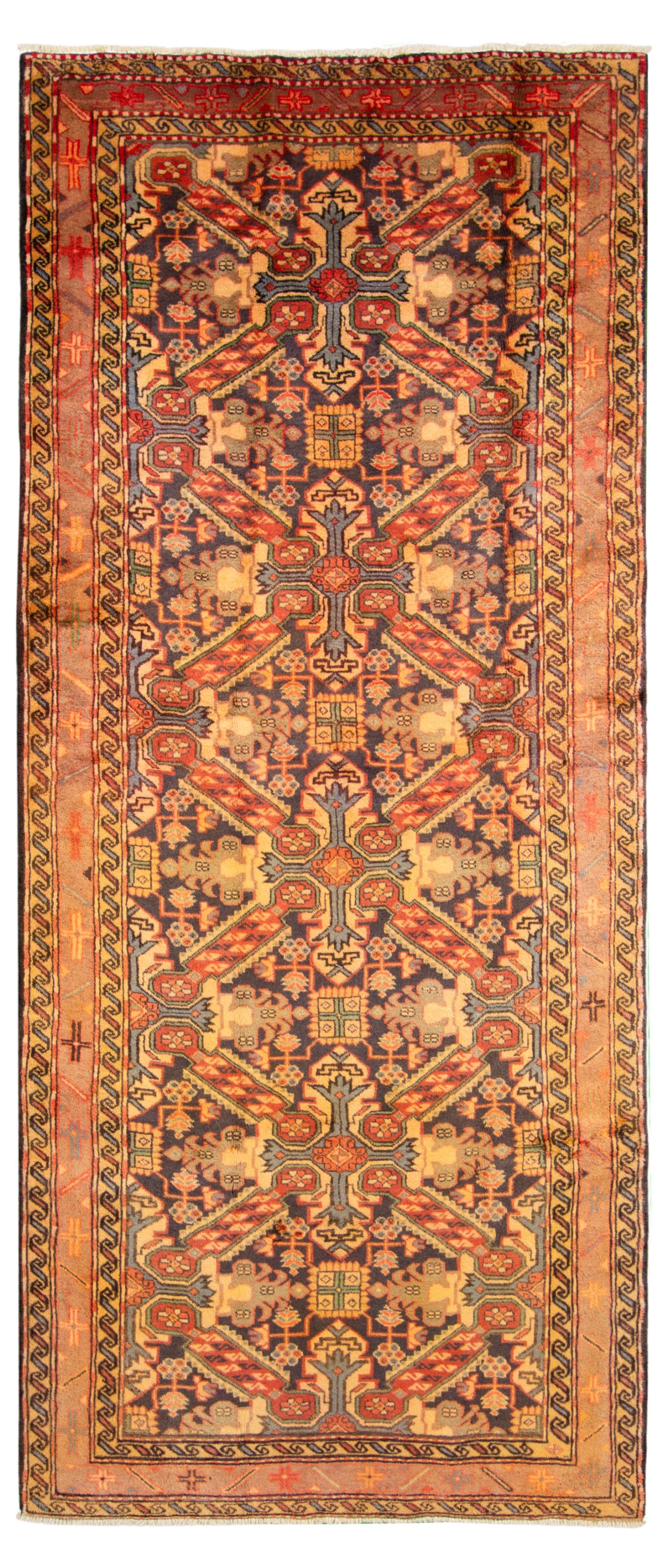 Hand-knotted Ardabil  Wool Rug 4'4" x 10'2" Size: 4'4" x 10'2"  