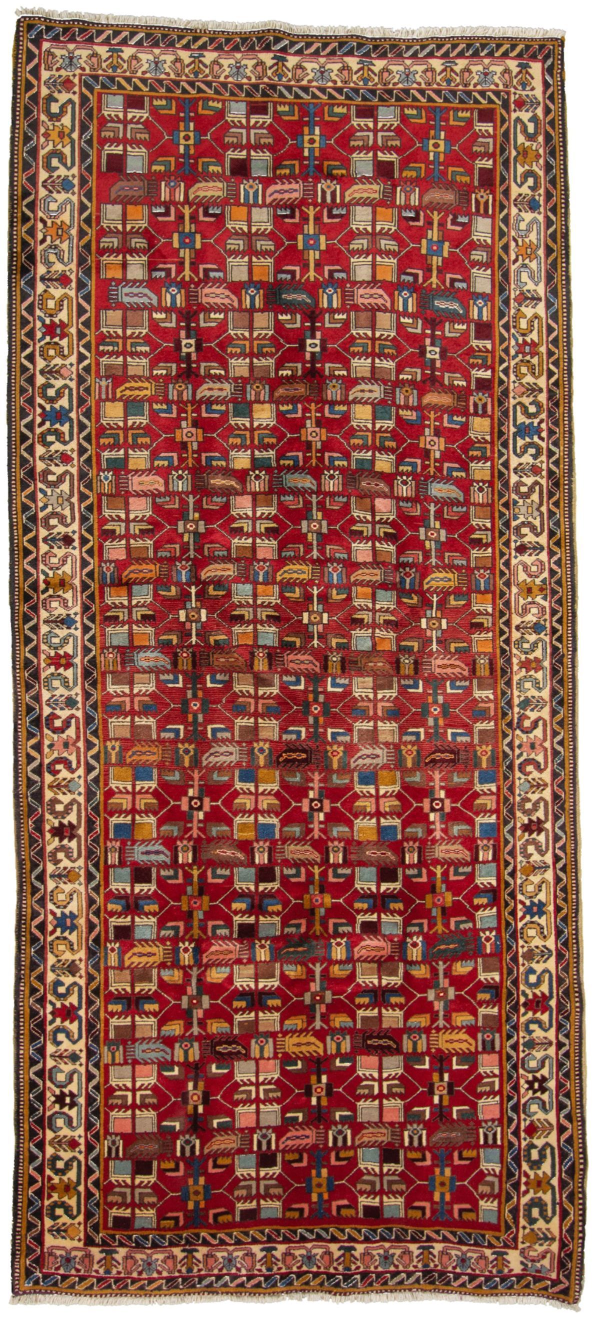 Hand-knotted Ardabil  Wool Rug 5'0" x 11'3" Size: 5'0" x 11'3"  