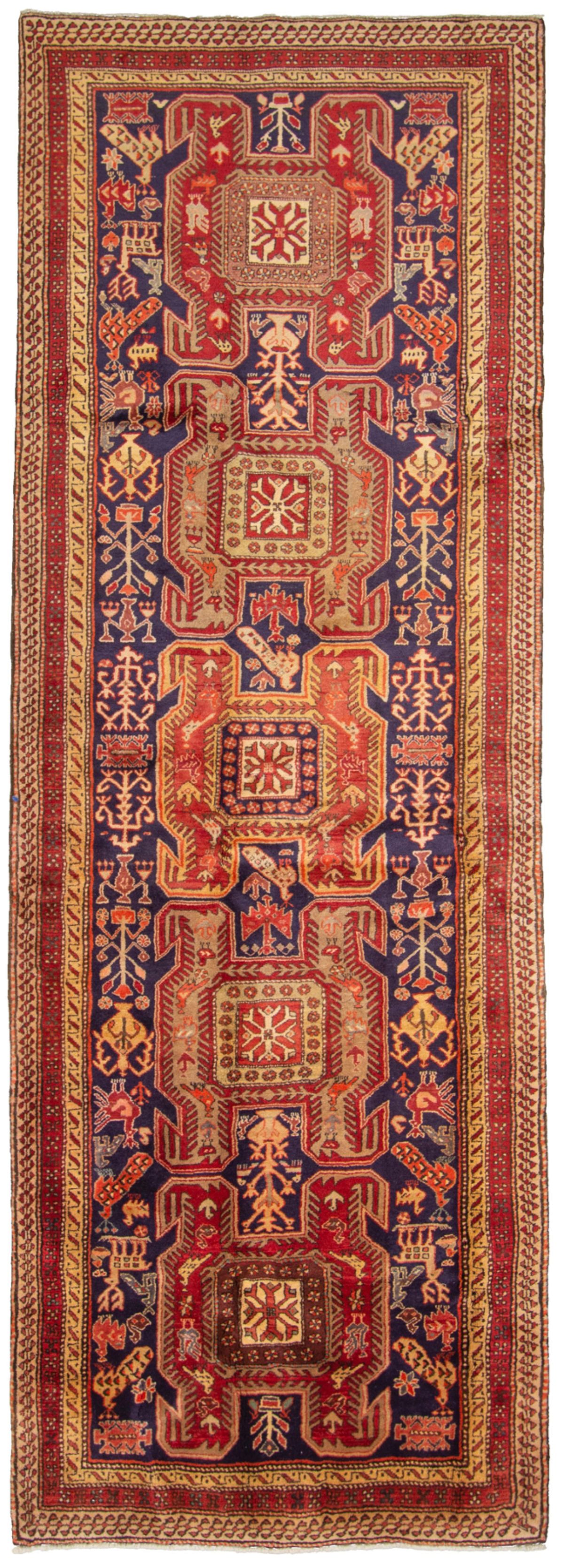 Hand-knotted Ardabil  Wool Rug 3'10" x 11'2" Size: 3'10" x 11'2"  
