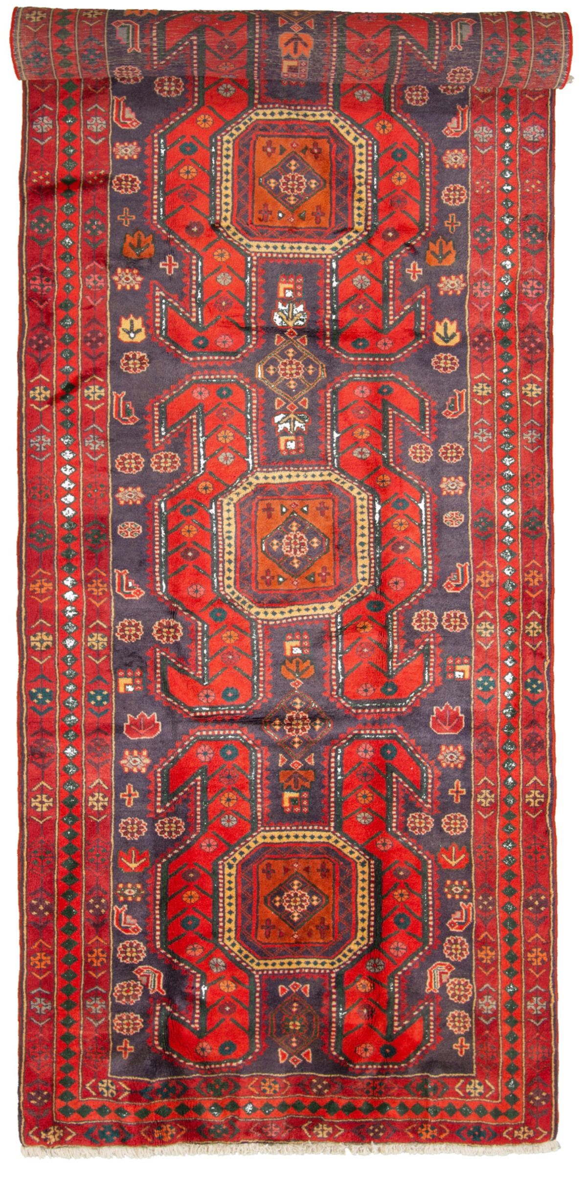 Hand-knotted Ardabil  Wool Rug 4'6" x 13'1" Size: 4'6" x 13'1"  
