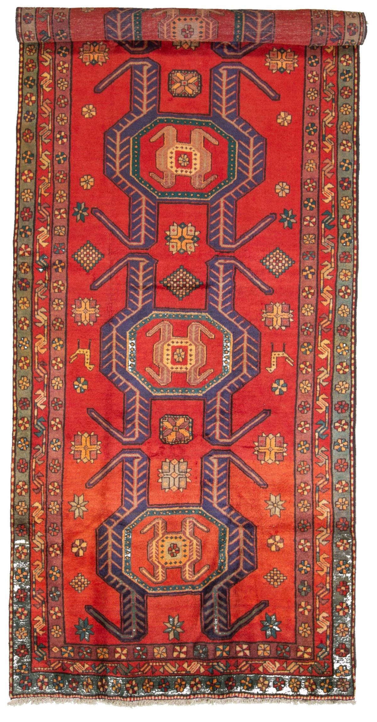 Hand-knotted Ardabil  Wool Rug 4'10" x 12'3" Size: 4'10" x 12'3"  