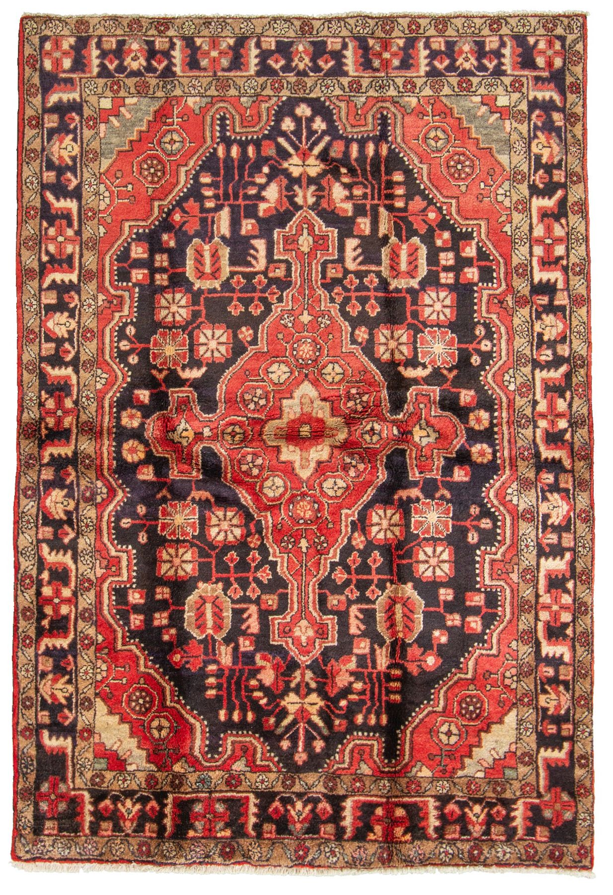 Hand-knotted Hamadan  Wool Rug 4'6" x 6'9" Size: 4'6" x 6'9"  