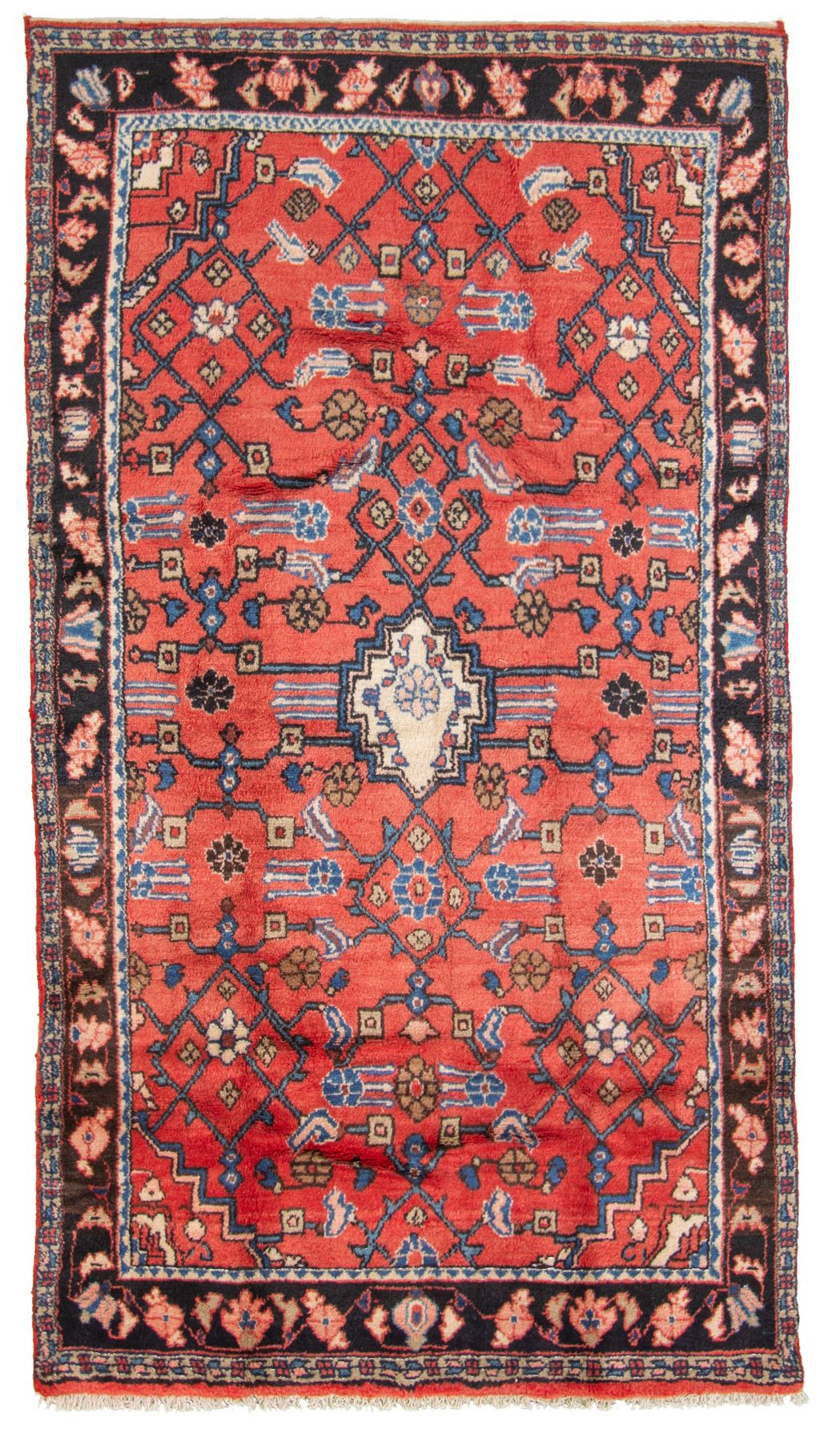 Hand-knotted Hamadan  Wool Rug 4'6" x 8'0" Size: 4'6" x 8'0"  