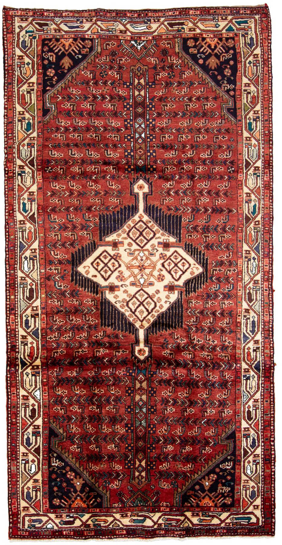 Hand-knotted Hamadan  Wool Rug 5'1" x 9'11"  Size: 5'1" x 9'11"  