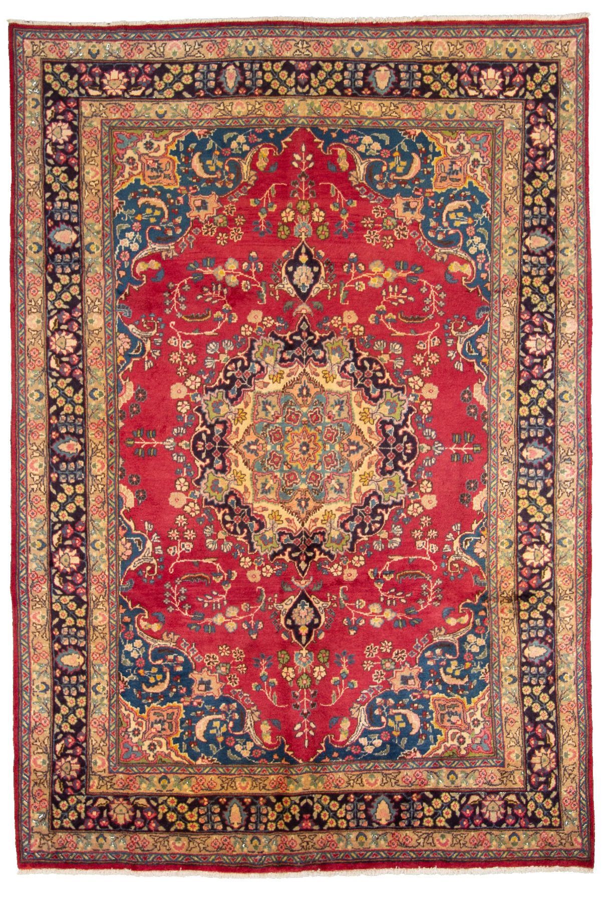 Hand-knotted Sabzevar  Wool Rug 6'5" x 9'9" Size: 6'5" x 9'9"  