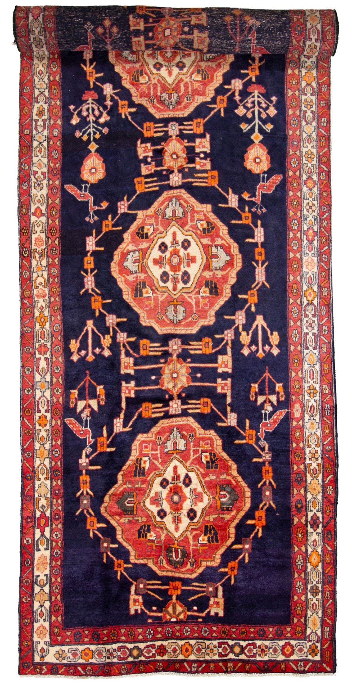Hand-knotted Ardabil  Wool Rug 4'9" x 13'11" Size: 4'9" x 13'11"  