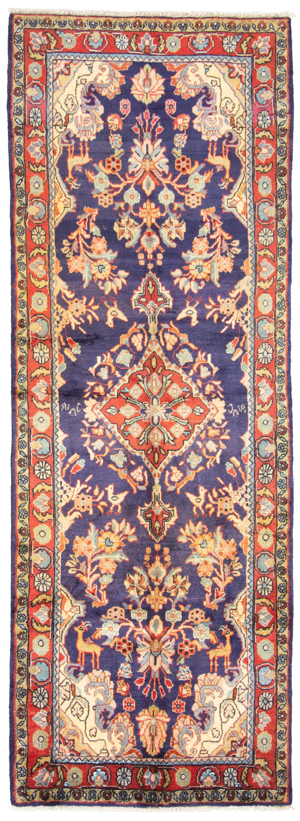 Hand-knotted Hamadan  Wool Rug 3'9" x 10'9" Size: 3'9" x 10'9"  