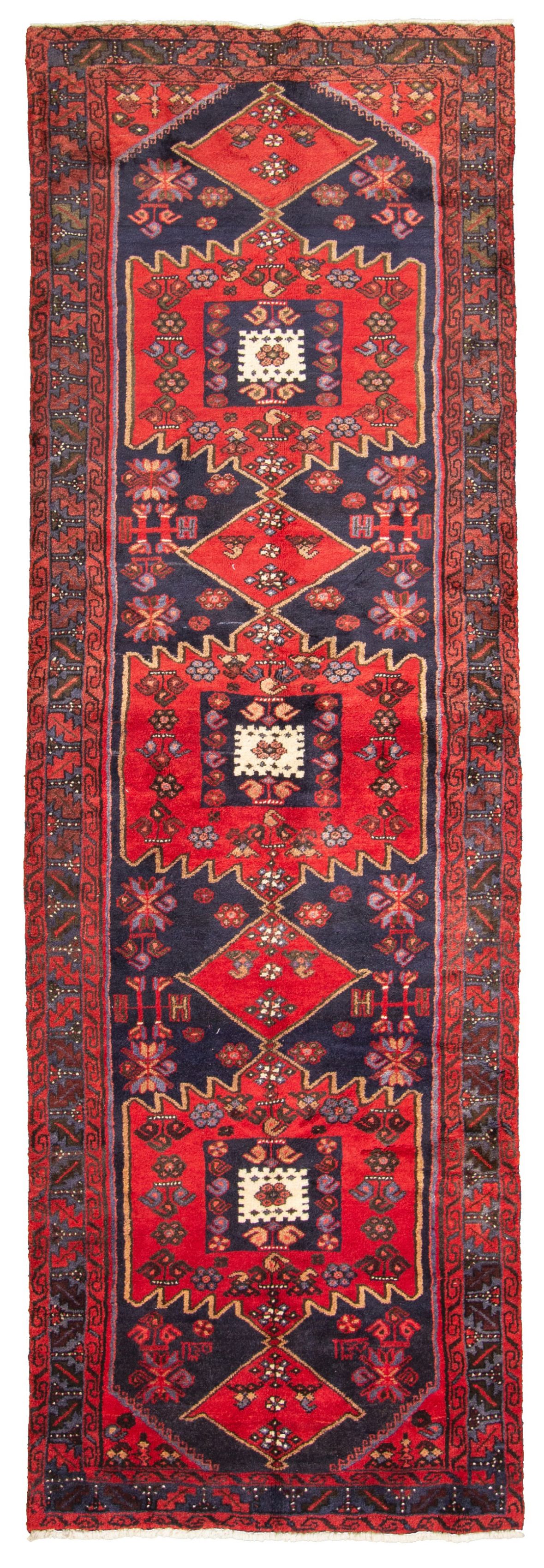 Hand-knotted Hamadan  Wool Rug 3'3" x 10'4" Size: 3'3" x 10'4"  