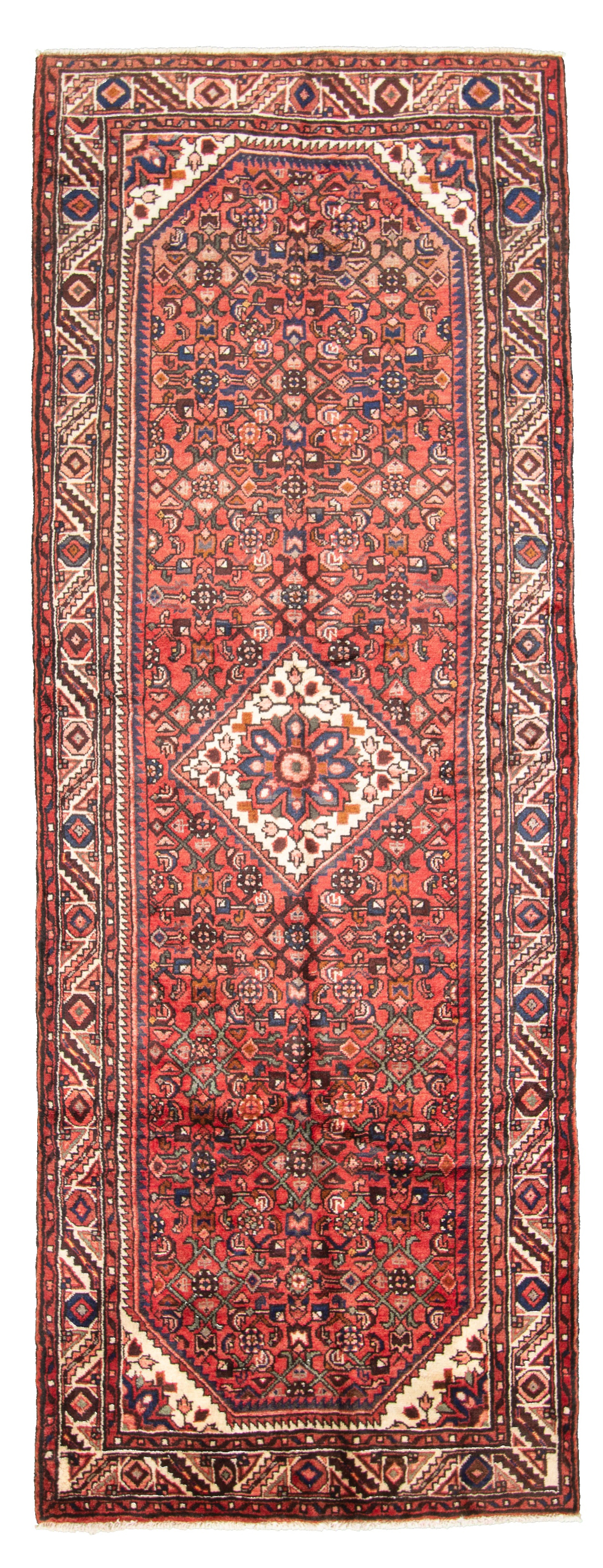 Hand-knotted Hamadan  Wool Rug 3'10" x 10'4" Size: 3'10" x 10'4"  