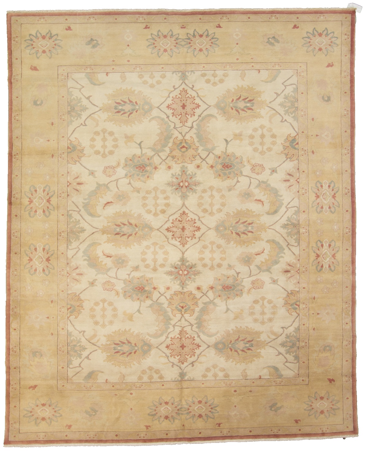 Hand-knotted Anatolian Authentic Geometric Wool Rug 9'3" x 11'5" Size: 9'3" x 11'5"  