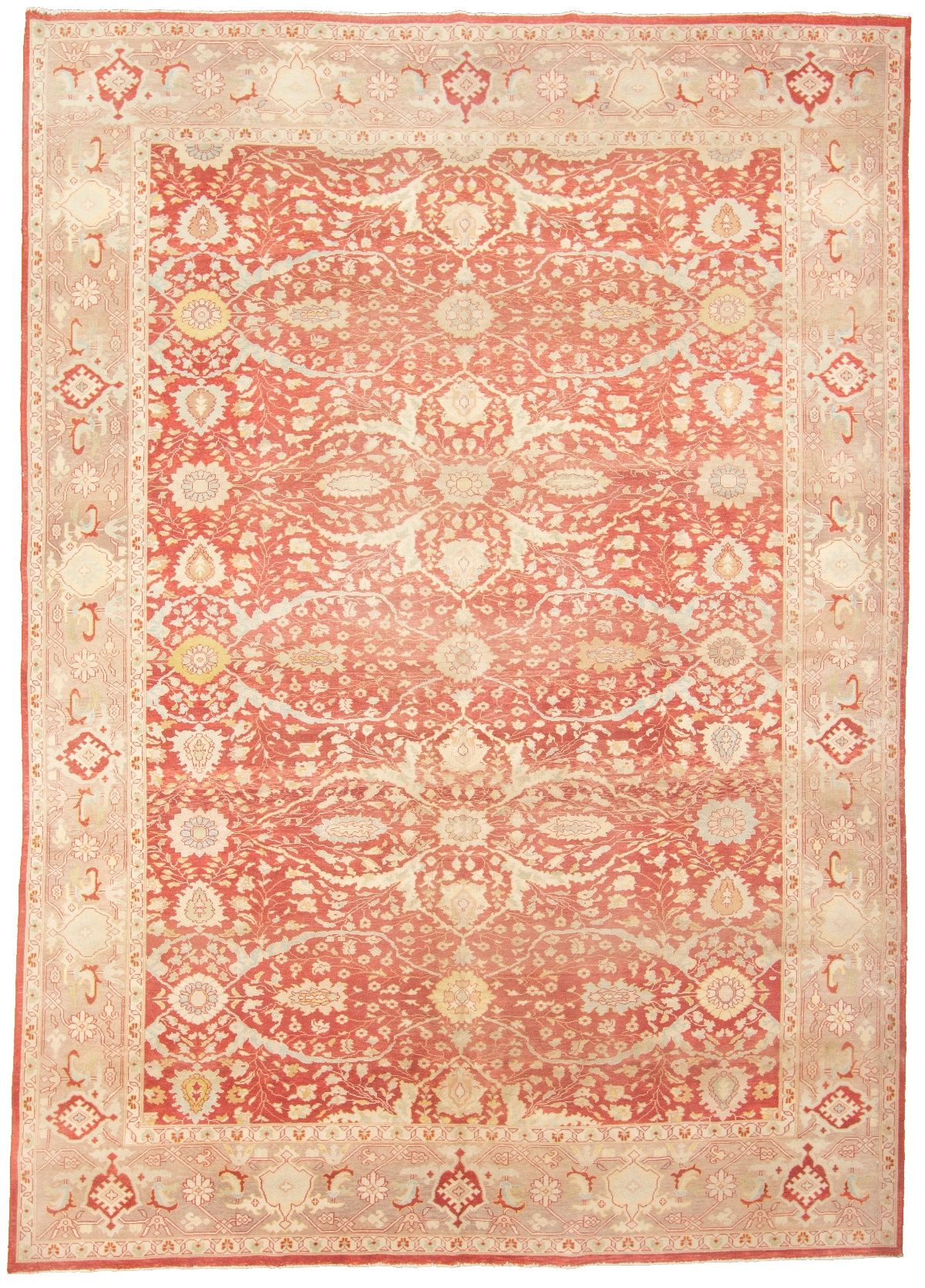 Hand-knotted Anatolian Authentic Geometric Wool Rug 10'6" x 14'1" Size: 10'6" x 14'1"  