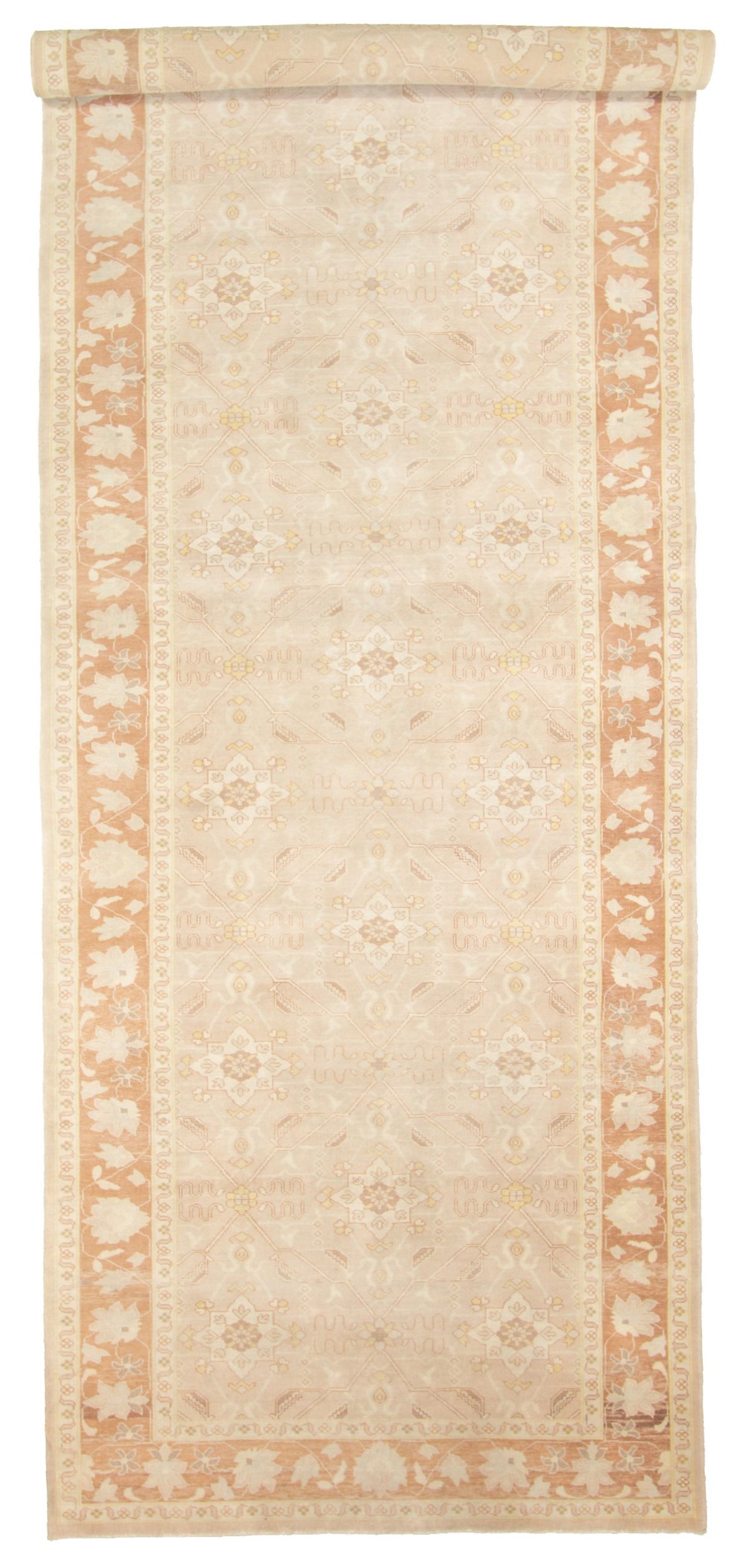 Hand-knotted Anatolian Authentic Geometric Wool Rug 6'2" x 20'2" Size: 6'2" x 20'2"  