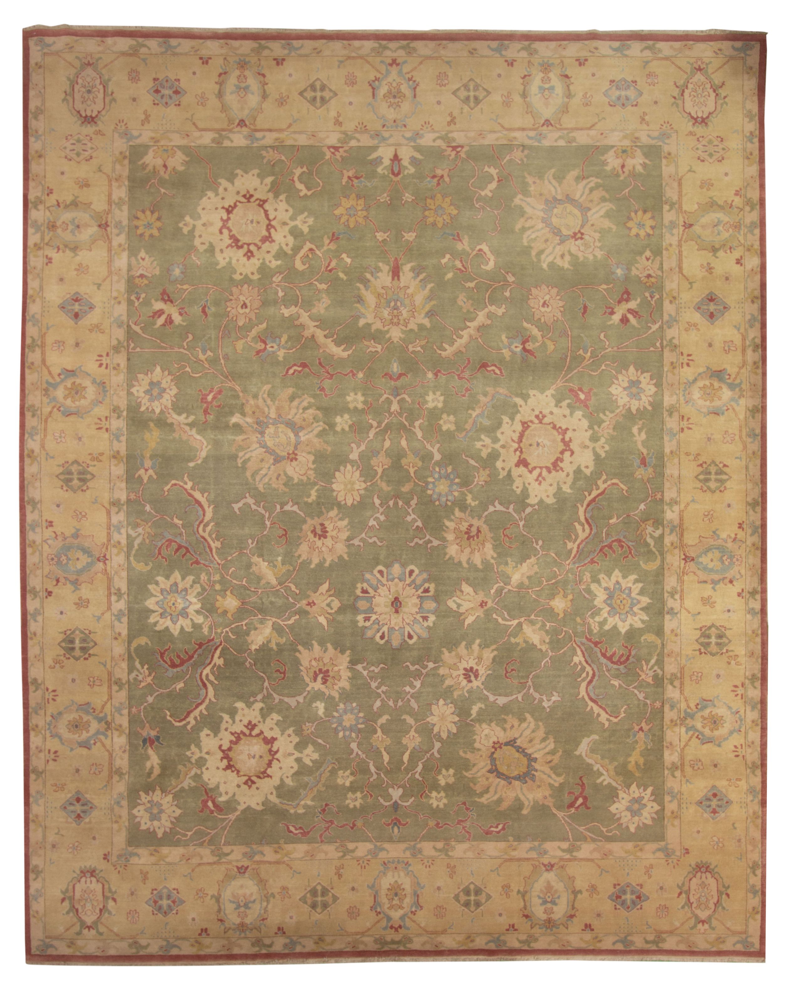 Hand-knotted Anatolian Authentic Geometric Wool Rug 12'5" x 15'4" Size: 12'5" x 15'4"  