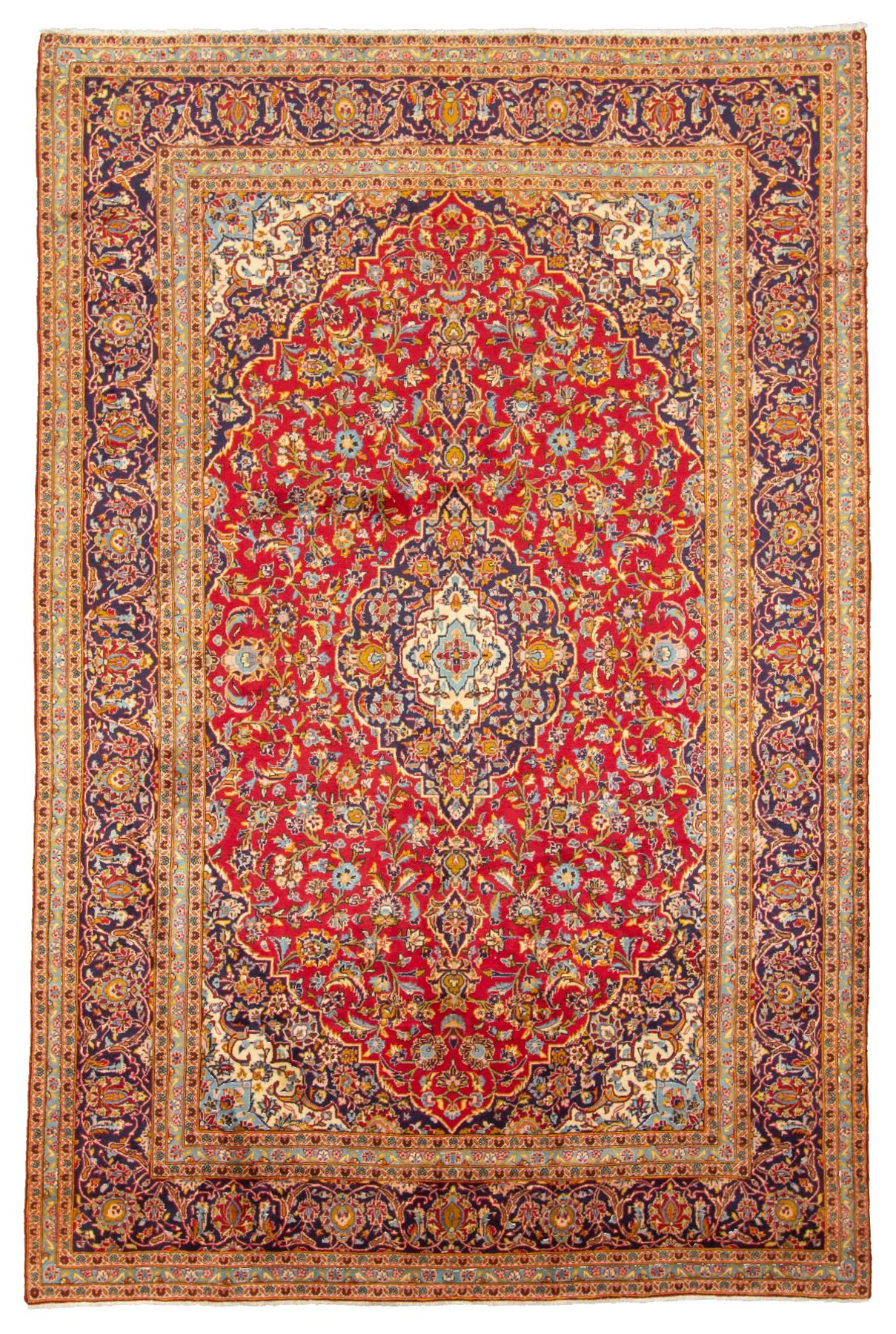 Hand-knotted Kashan  Wool Rug 8'2" x 12'6" Size: 8'2" x 12'6"  