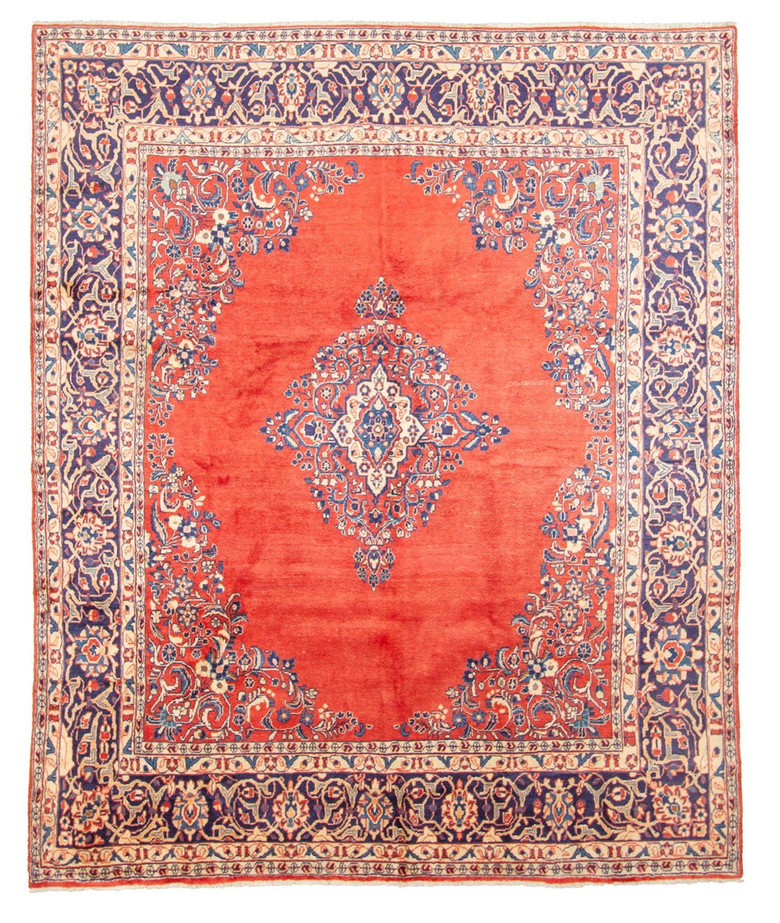 Hand-knotted Mahal  Wool Rug 8'0" x 9'11" Size: 8'0" x 9'11"  
