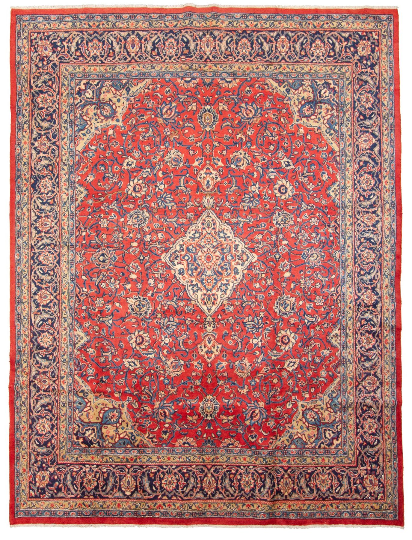 Hand-knotted Mahal  Wool Rug 9'11" x 13'1" Size: 9'11" x 13'1"  