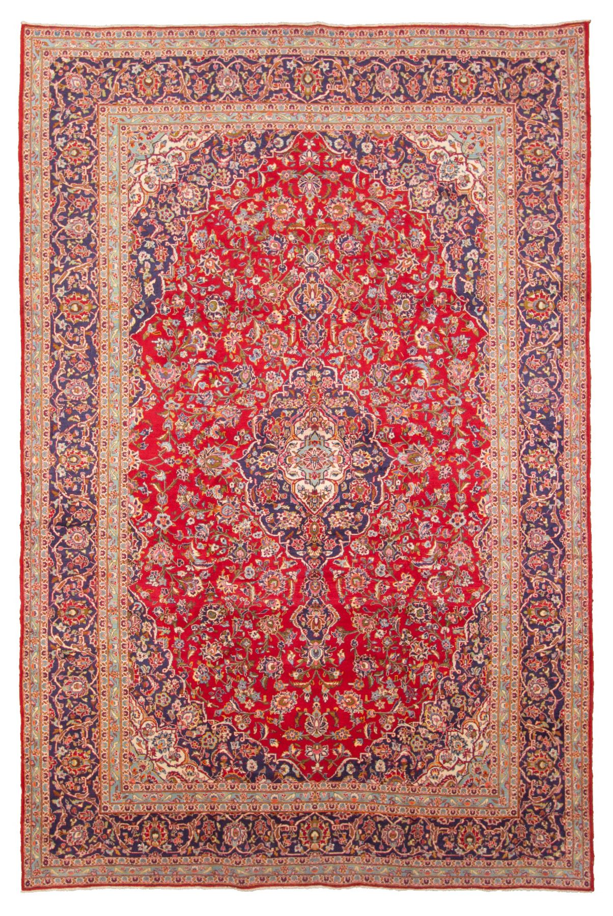 Hand-knotted Kashan  Wool Rug 9'8" x 14'8" Size: 9'8" x 14'8"  