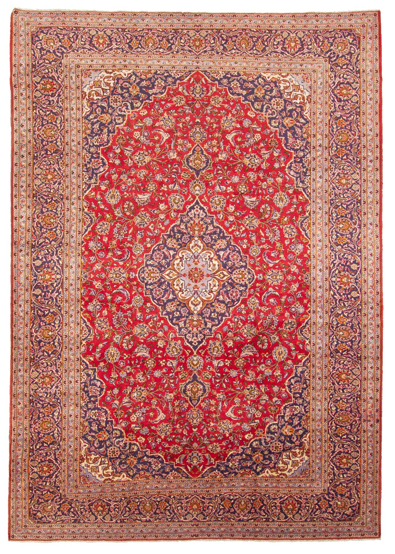 Hand-knotted Kashan  Wool Rug 10'0" x 14'1" Size: 10'0" x 14'1"  