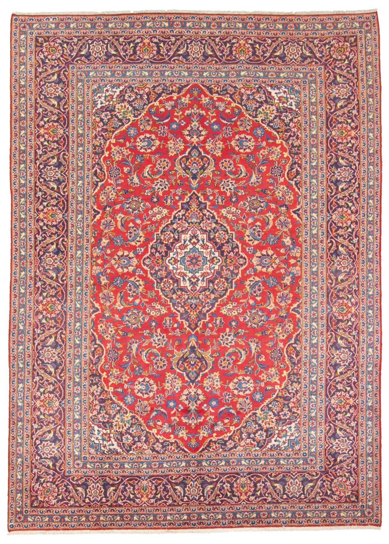 Hand-knotted Kashan  Wool Rug 8'2" x 11'8"  Size: 8'2" x 11'8"  