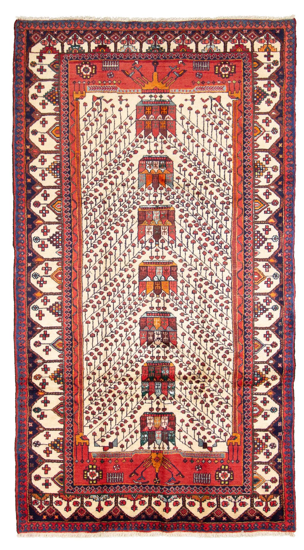 Hand-knotted Hamadan  Wool Rug 5'2" x 9'6"  Size: 5'2" x 9'6"  