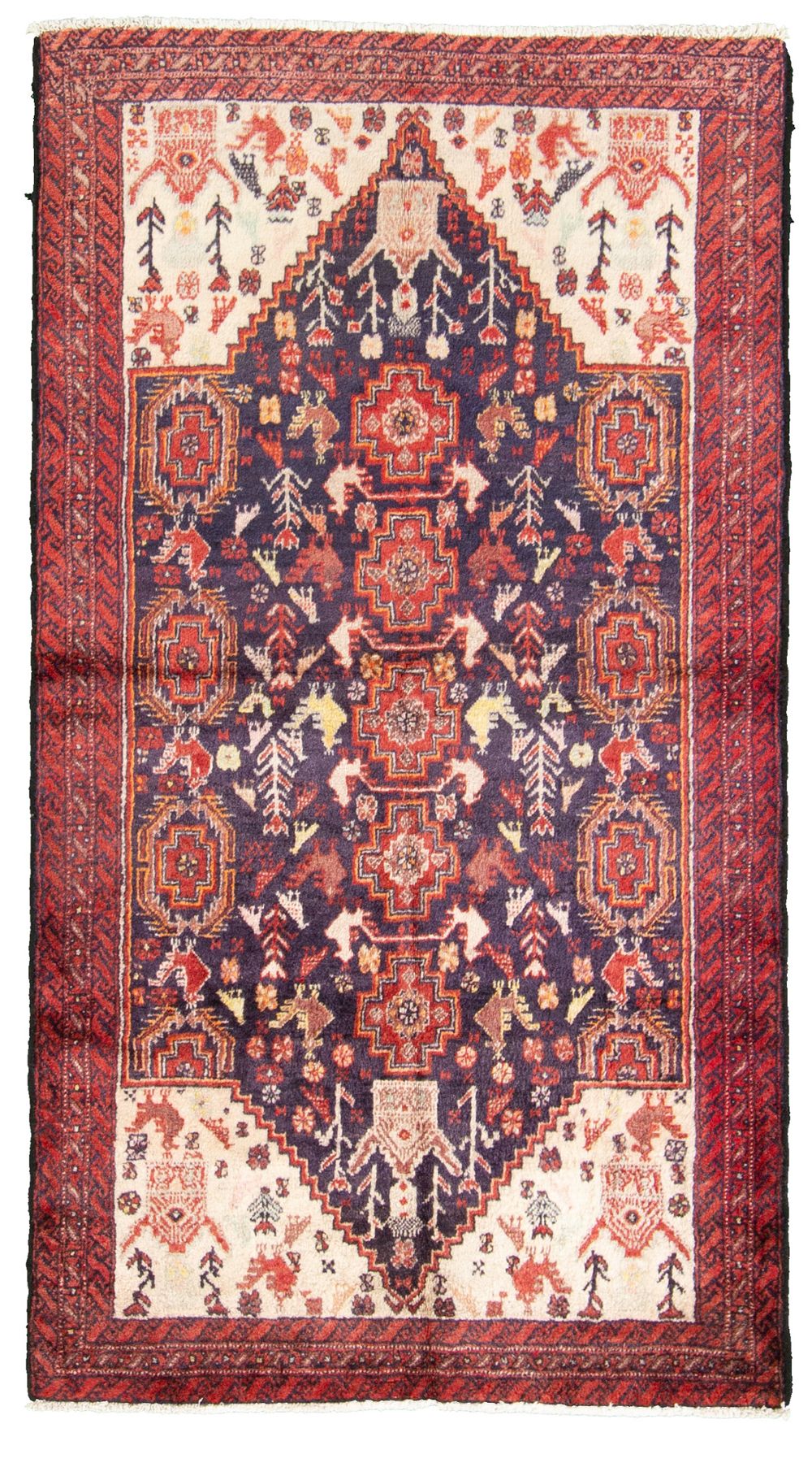 Hand-knotted Finest Baluch  Wool Rug 3'4" x 6'2"  Size: 3'4" x 6'2"  