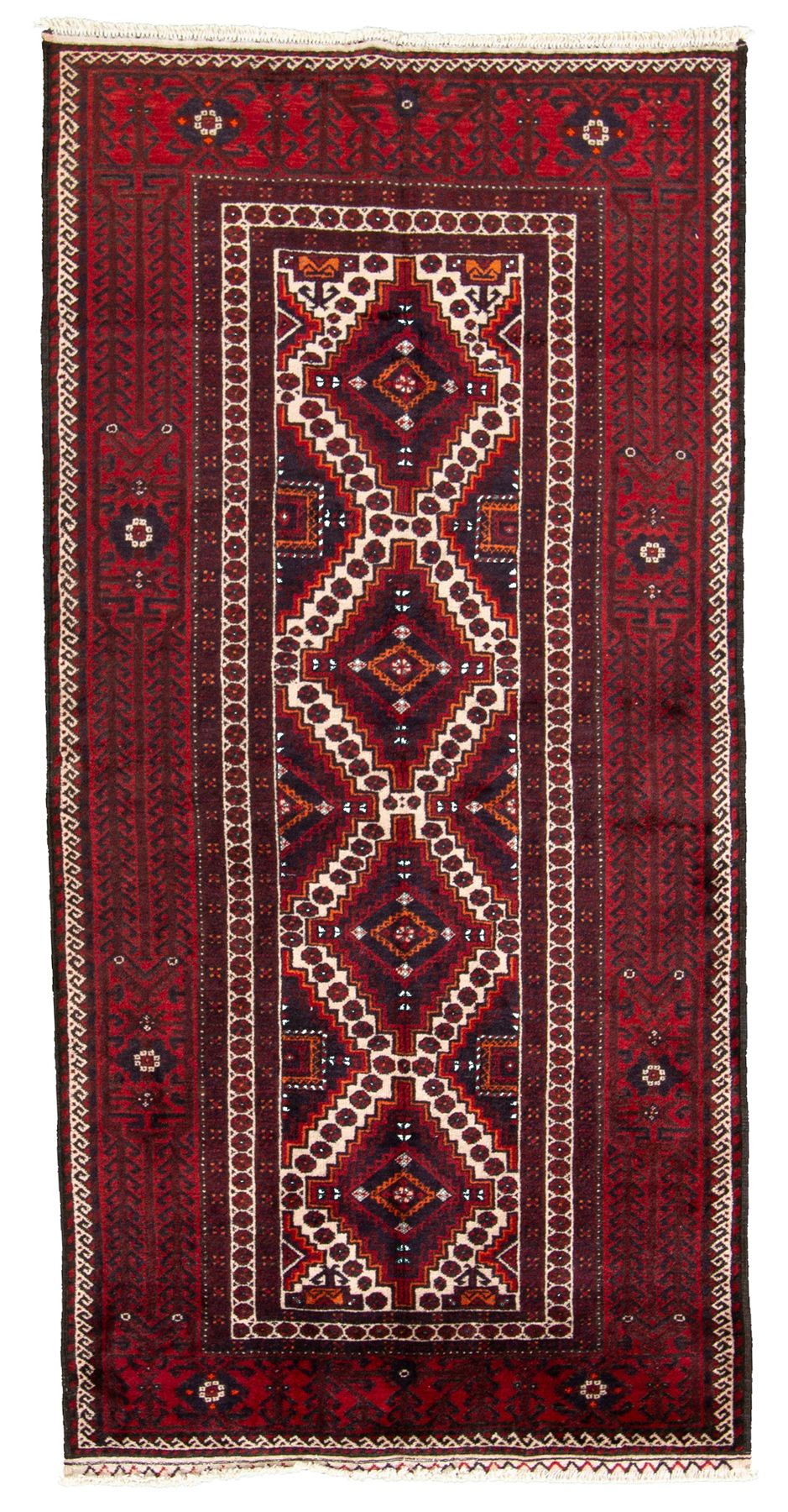 Hand-knotted Finest Baluch  Wool Rug 3'3" x 6'7"  Size: 3'3" x 6'7"  
