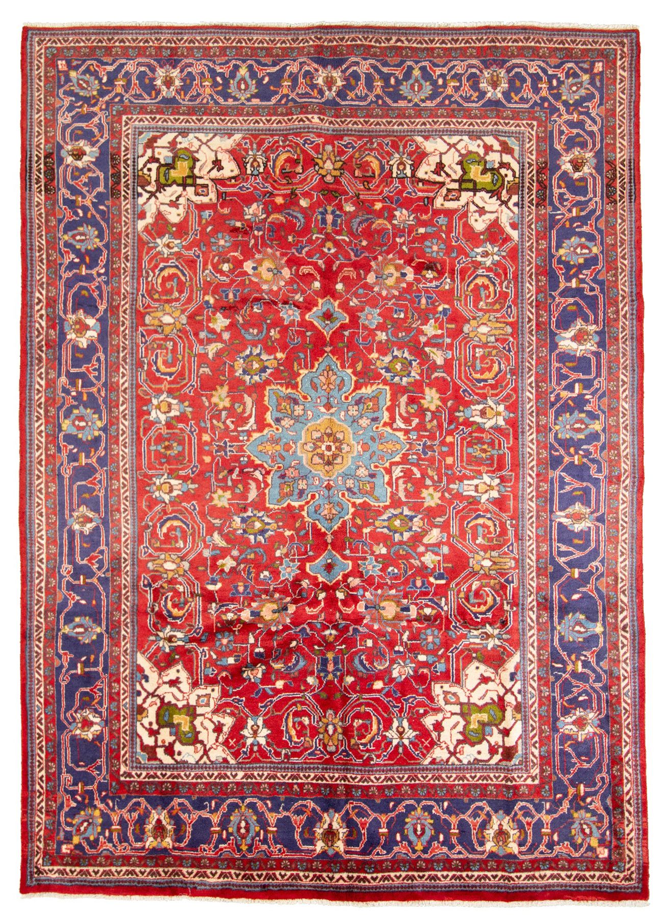 Hand-knotted Mahal Wool Rug 7'3" x 10'2" Size: 7'3" x 10'2"  