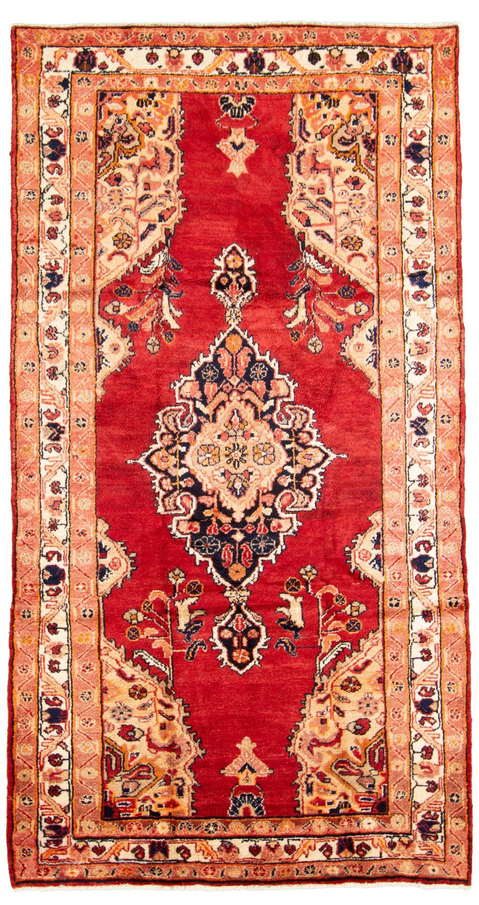 Hand-knotted Hamadan  Wool Rug 4'9" x 9'0" Size: 4'9" x 9'0"  