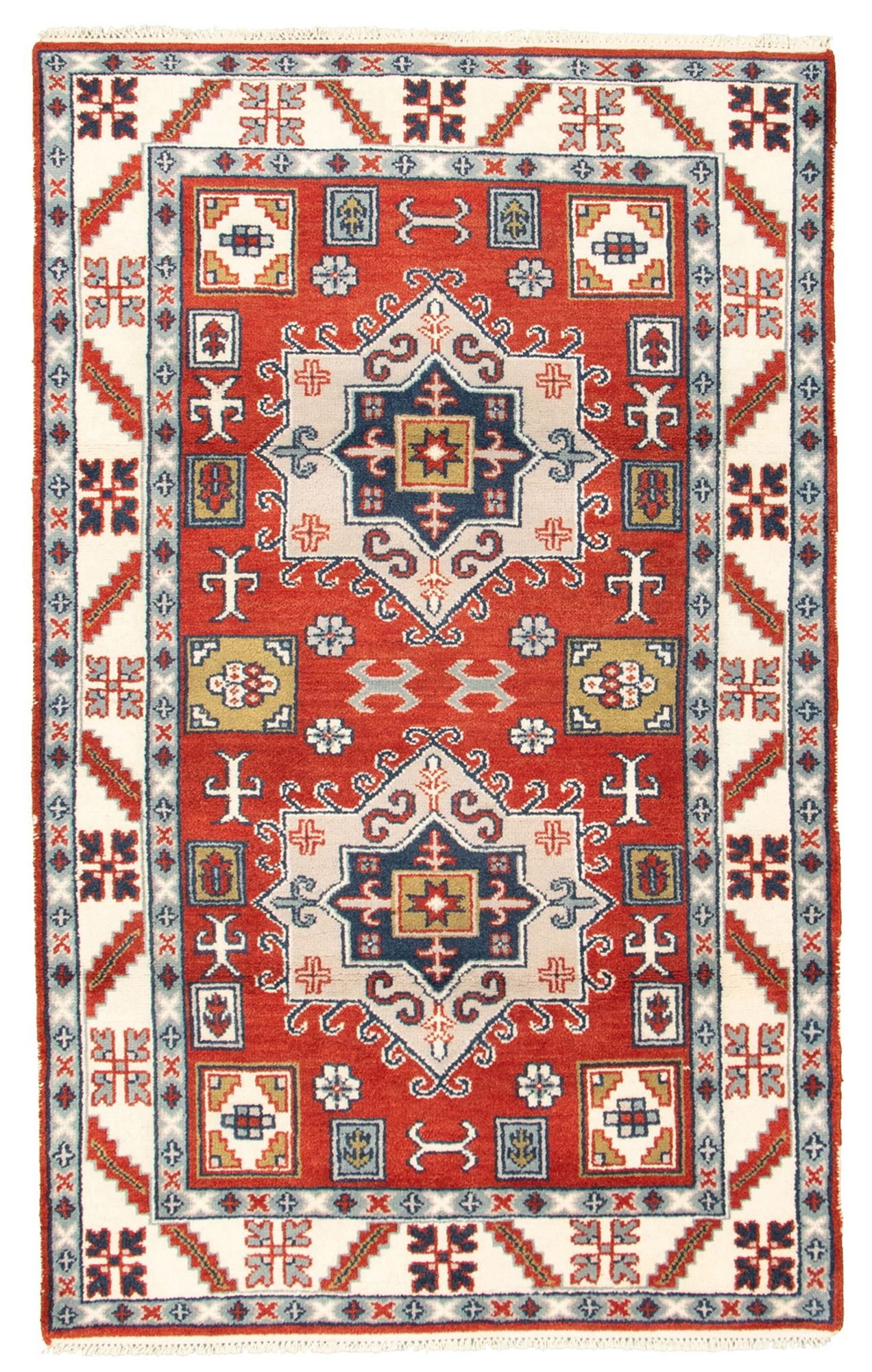 Hand-knotted Kazak Royal II Red Wool Rug 5'0" x 8'0" Size: 5'0" x 8'0"  